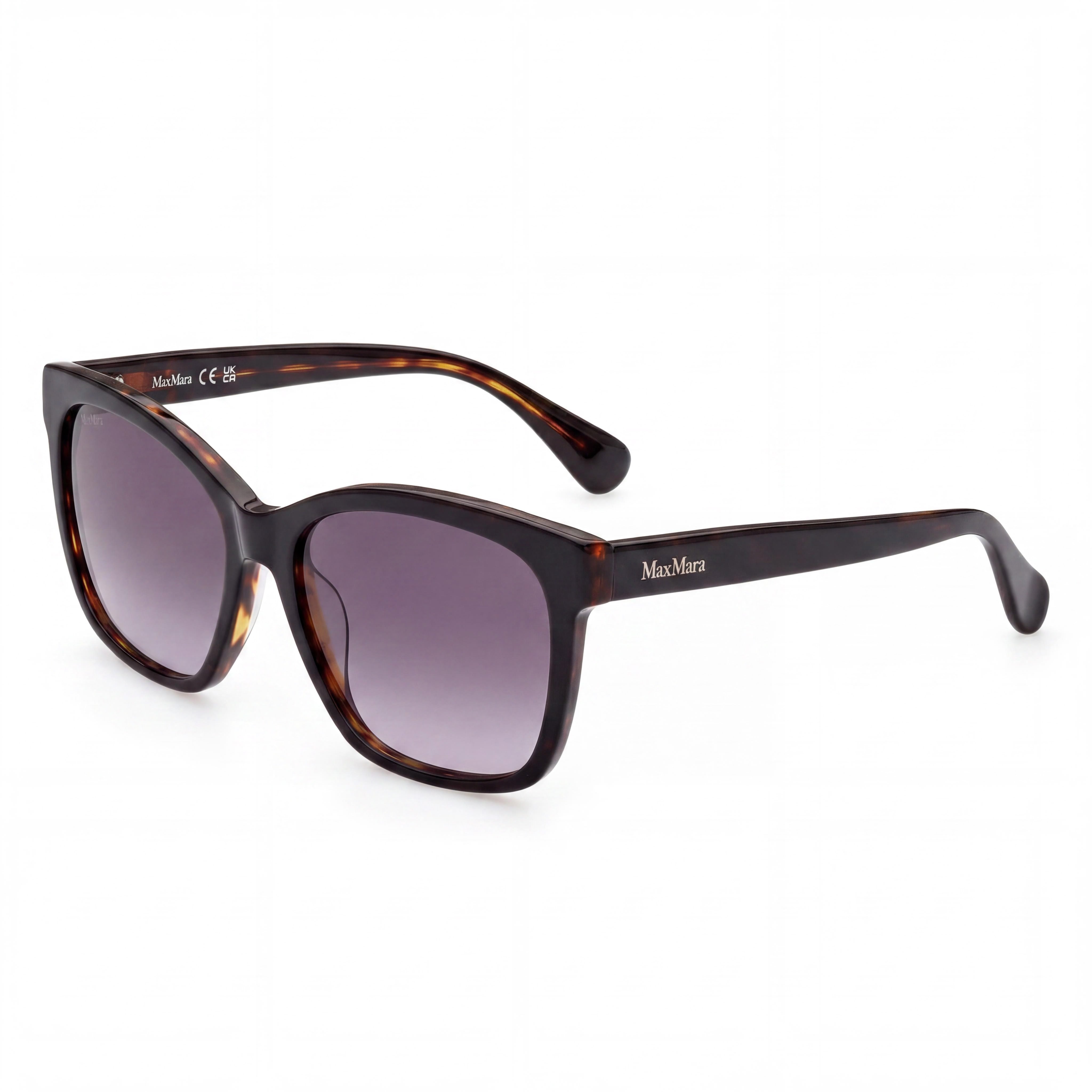 MaxMara Casual Women's Sunglasses, Black Acetate Frame, Gradient Smoke Lenses, UV Protected, 56mm, Photo 1