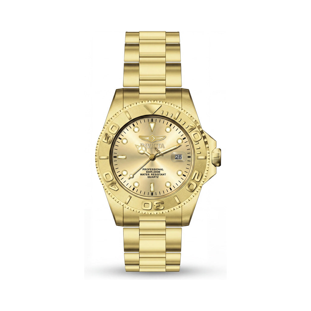 Reloj Invicta Pro Diver 69523 Unisex, Cuarzo, Esfera Dorada, Brazalete de Acero Inoxidable, 43mm, Resistente al Agua 3 ATM