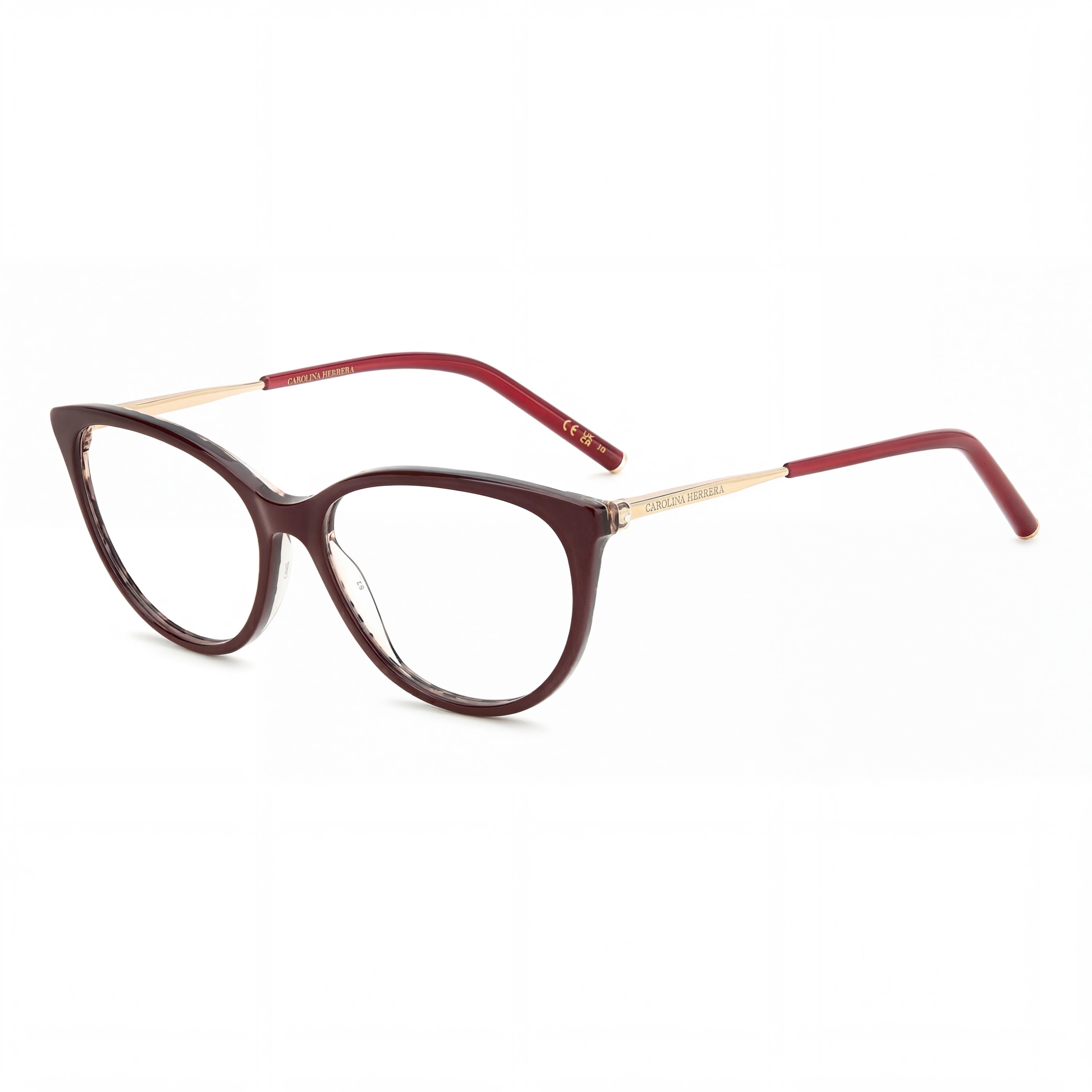 Carolina Herrera Her 0196 Unisex Gafas de sol de policarbonato con montura de plástico burdeos dorado y lentes burdeos dorado de 55 mm, Photo 1