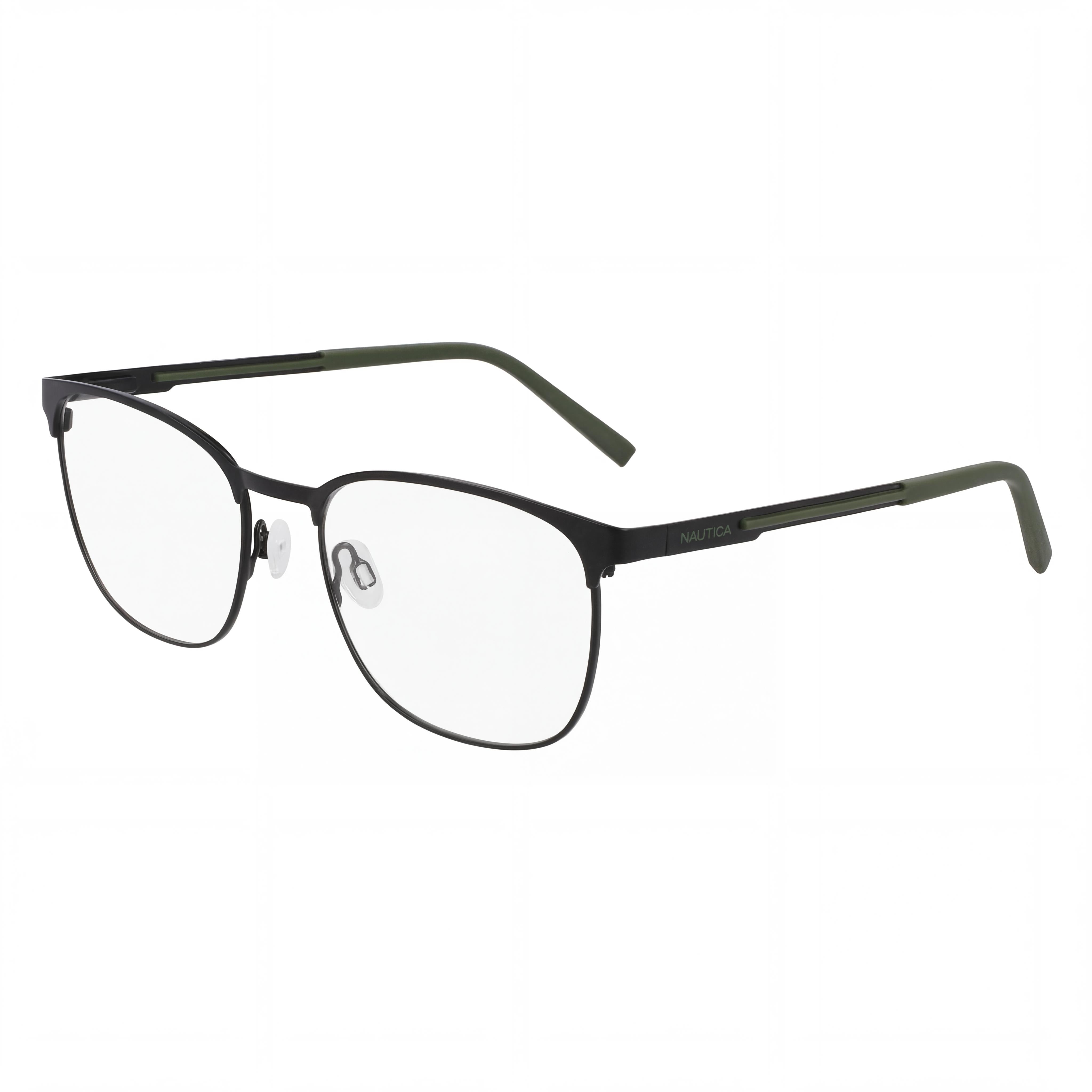 Nautica N7343 Men's Matte Black Metal Frame Round Full Rim Eyeglasses Clear Lens 53mm, Photo 1