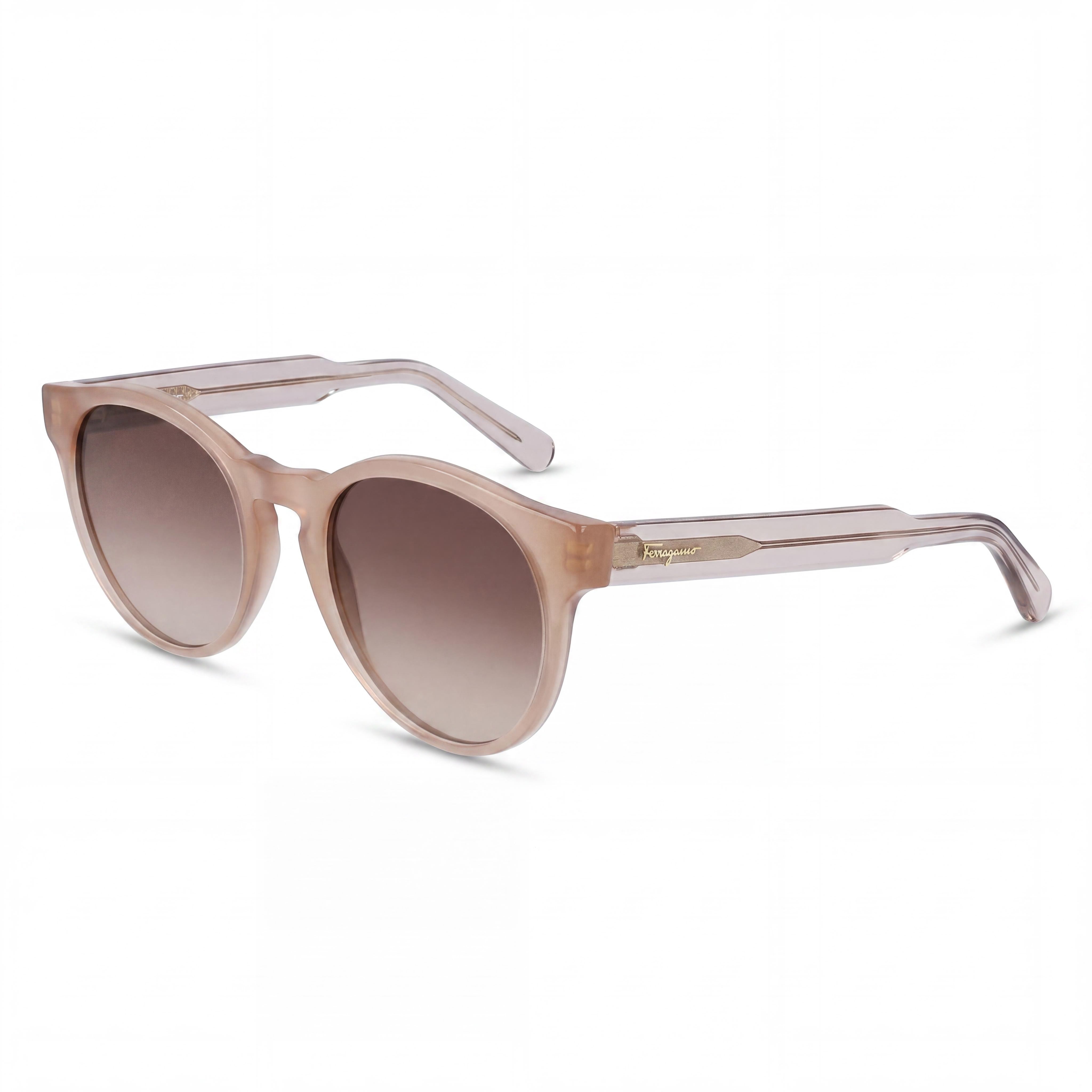 Gafas de sol no polarizadas para mujer Ferragamo SF1068S de plástico marrón con cristales de teacup y 100% protección UV de 52 mm, Photo 1