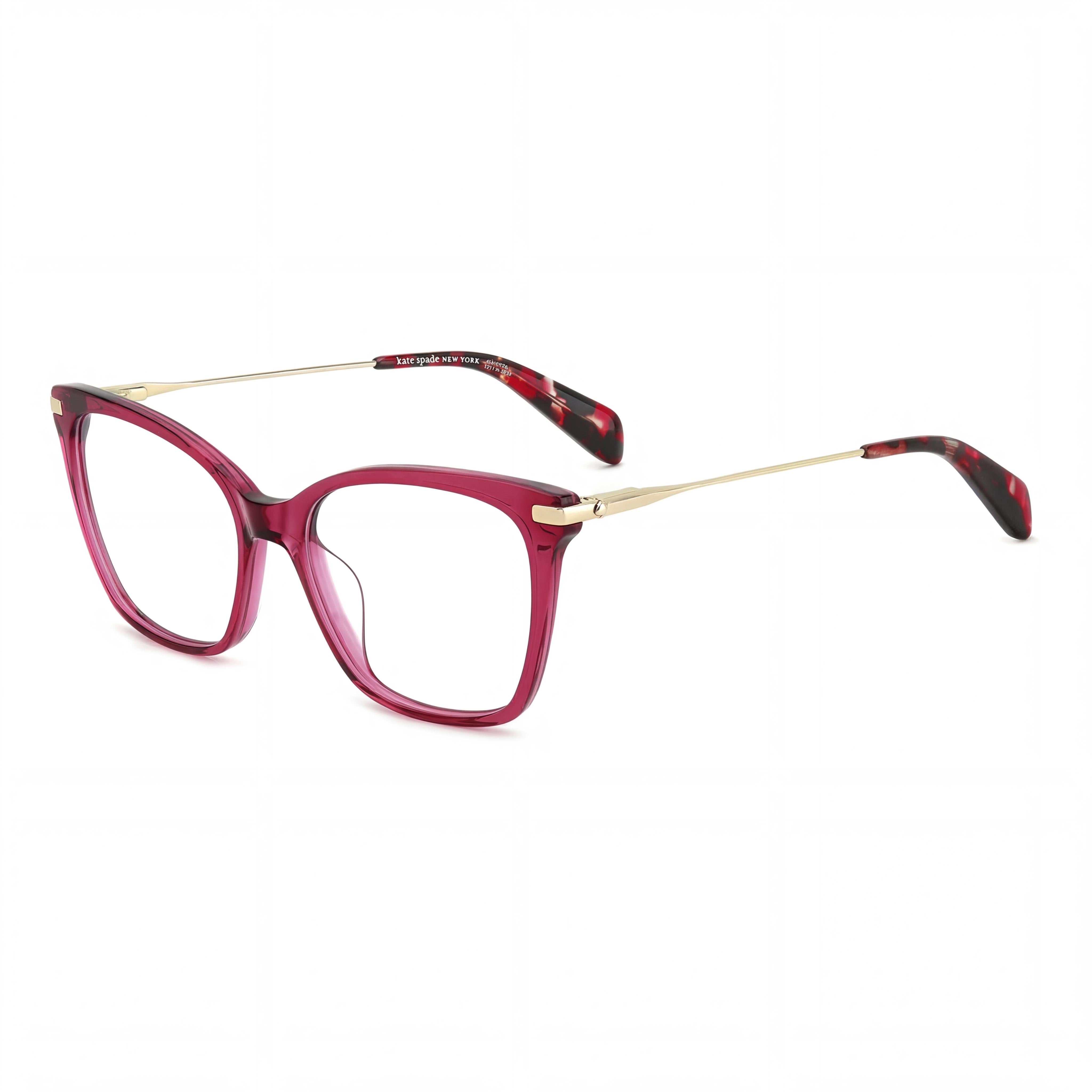 kate spade new york Monturas ópticas casuales de material compuesto de acero inoxidable rojo para mujer 52-16-140, Photo 1