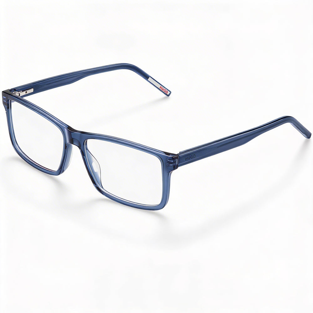 Gafas de sol HUGO Vista Hg 1262 para hombre, estilo casual, armazón de acetato ecológico azul, lentes de policarbonato, 55 mm