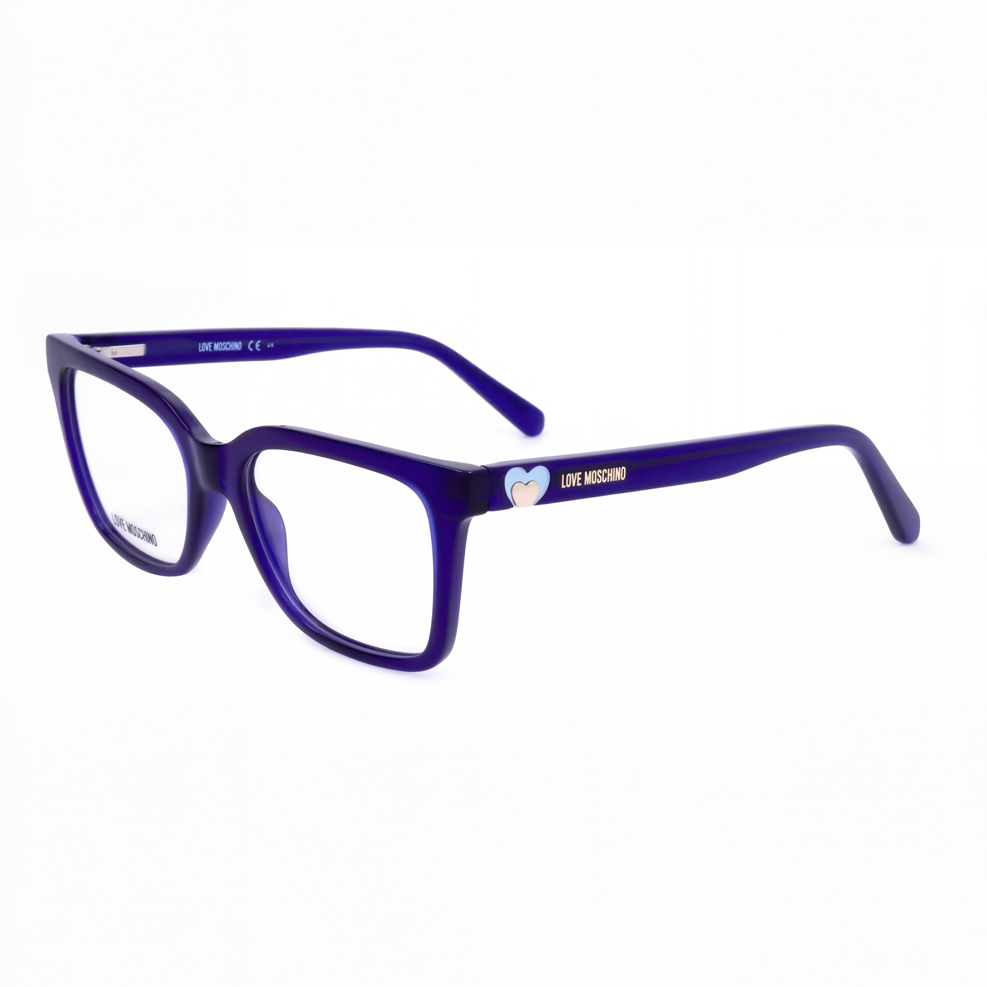 Love Moschino Gafas Modernas para Mujer en Acetato Azul, Lentes de Policarbonato No Polarizadas, 52mm, Photo 1