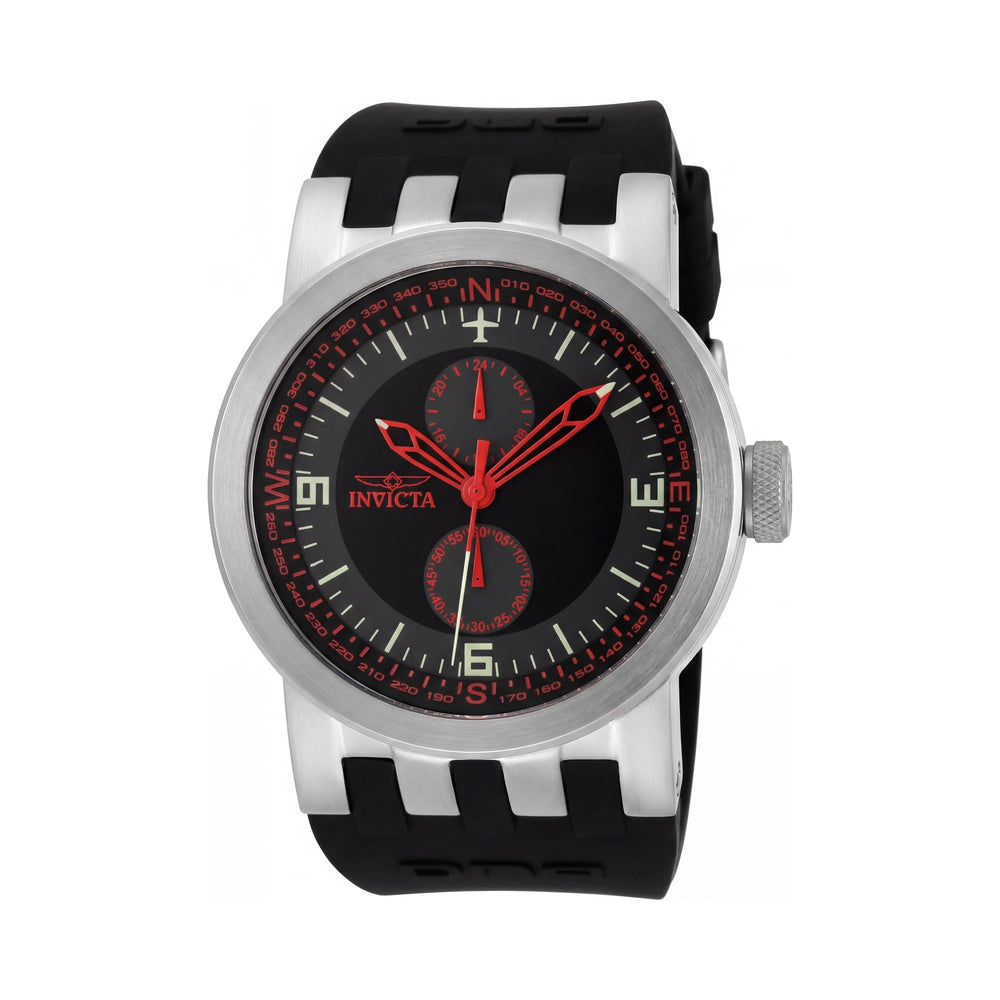 Invicta 44224 DNA Men's Quartz Water Resistant 46mm Stainless Steel Silver Case Black Silicone Watch