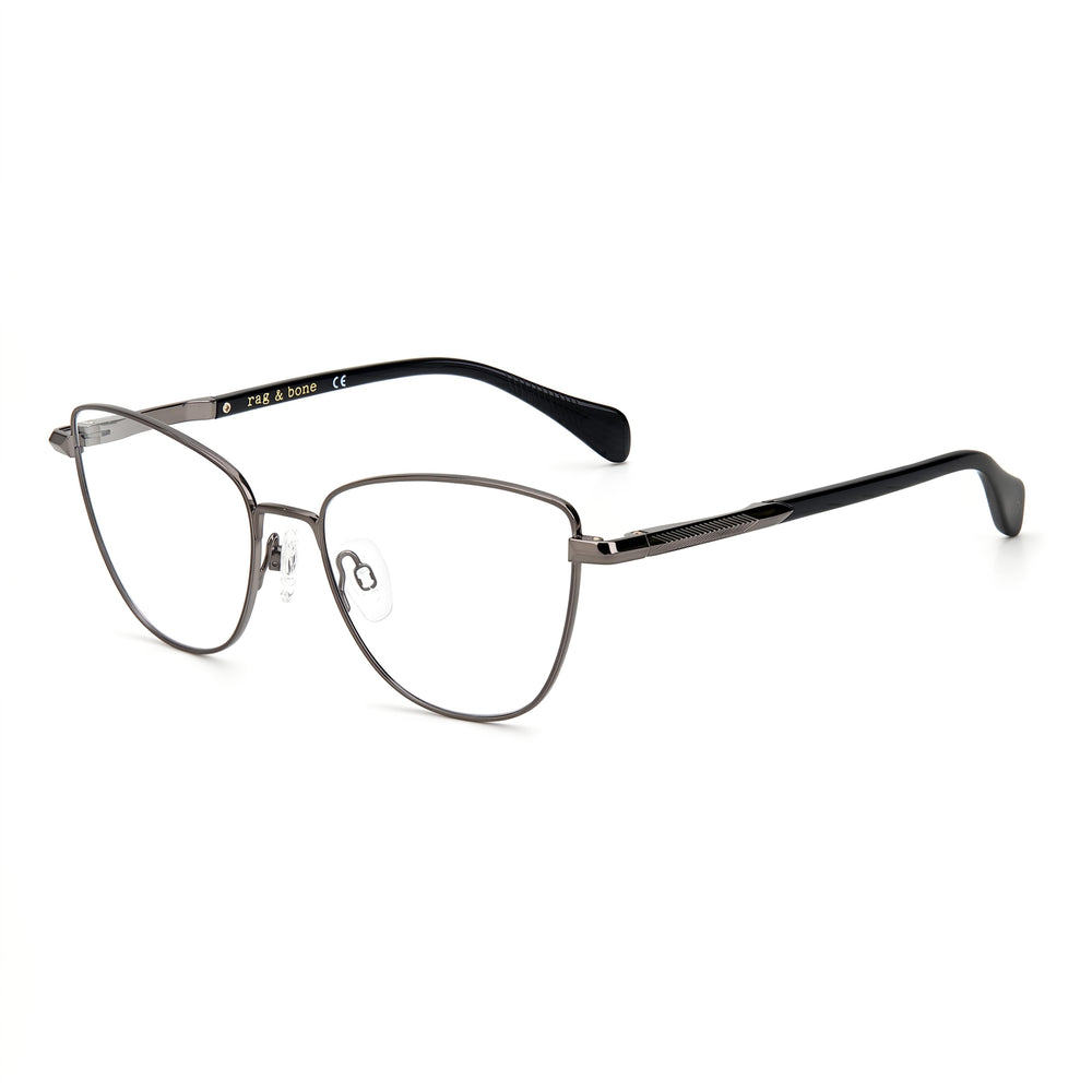 Gafas de sol Rag & Bone con montura de ojo de gato adaptables a la luz, sin metal, para mujer, color negro rutenio oscuro, 53 mm