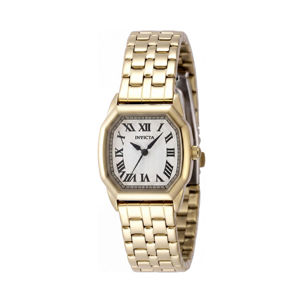 Invicta Wildflower 48959 Women's Gold-Tone Stainless Steel Bracelet Quartz Watch with Silver Dial 27mm