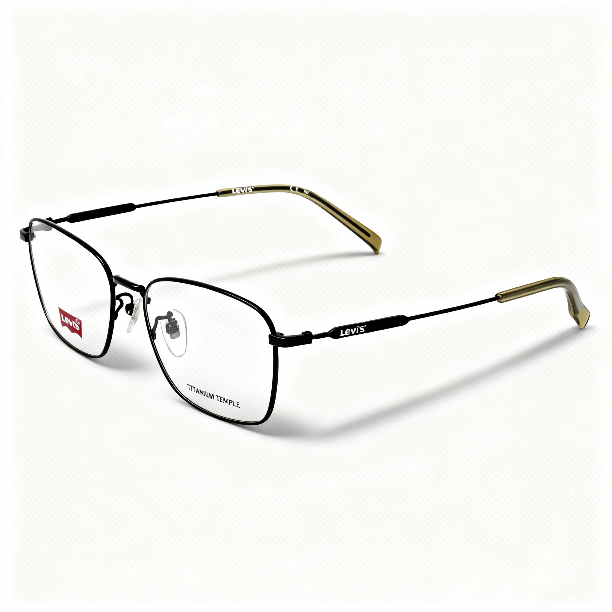 LEVIS Lv 7048/F/Lev Men's Full-Rim Square Metal Eyeglasses in Matte Black, Size 54-19-145