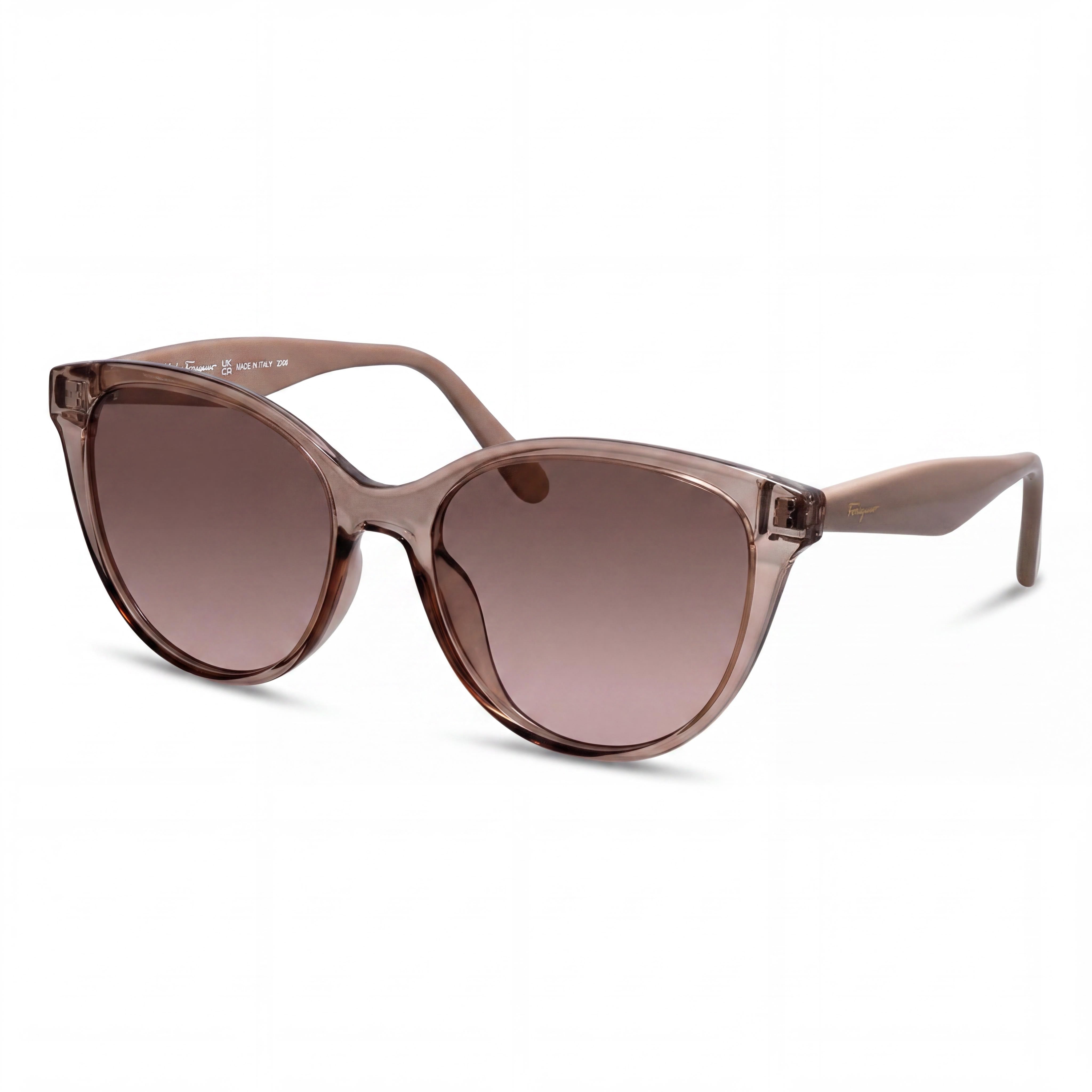 Gafas de sol ojo de gato para mujer Ferragamo, plástico beige, protección UV 54, Photo 1