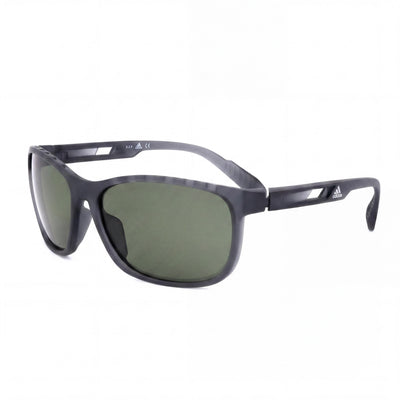 Gafas de sol Adidas Classic para hombre, montura de plástico gris y verde, lente verde 62mm