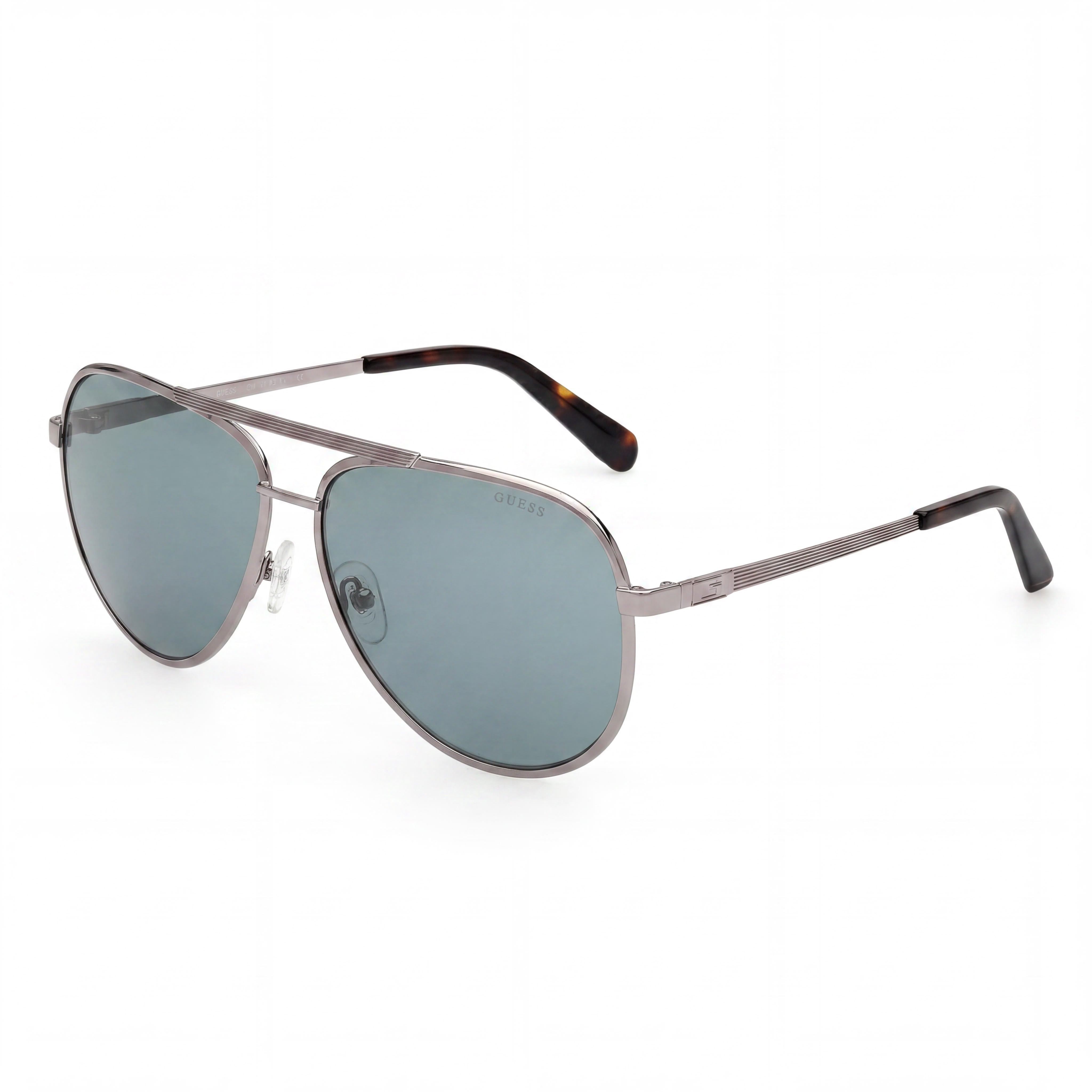 GUESS Gu00209 Unisex Metal Eyewear, Shiny Gunmetal, 100% UVA & UVB Protection, Non-Polarized, 61mm, Photo 1