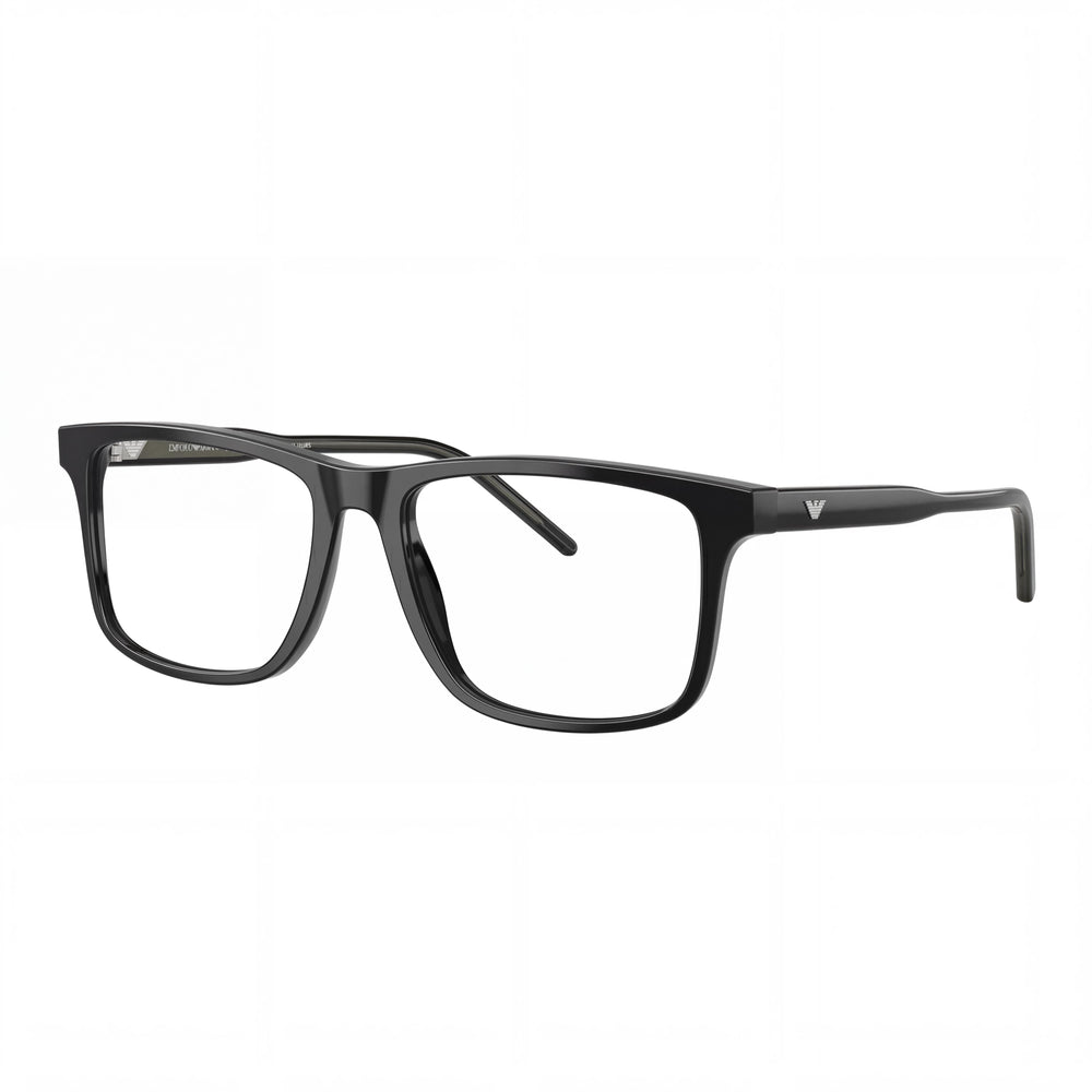 Emporio Armani Ea3257 Men's Plastic Square Shiny Black Frame Prescription Ready 55mm Eyeglasses