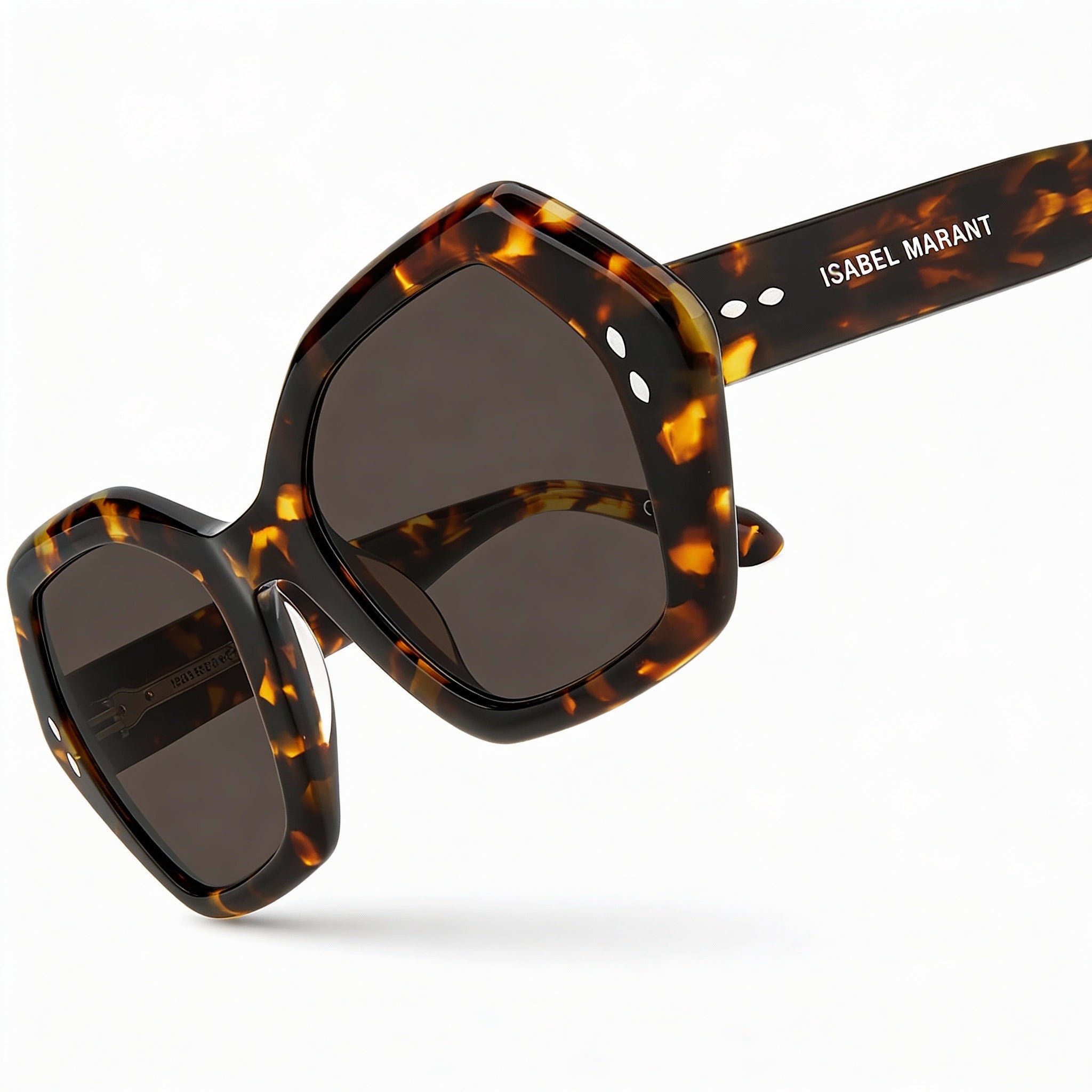 Isabel Marant Im 0107/g/s Women's Acetate Havana Octagonal UV Protected Non-Polarized Sunglasses 53mm, Photo 1