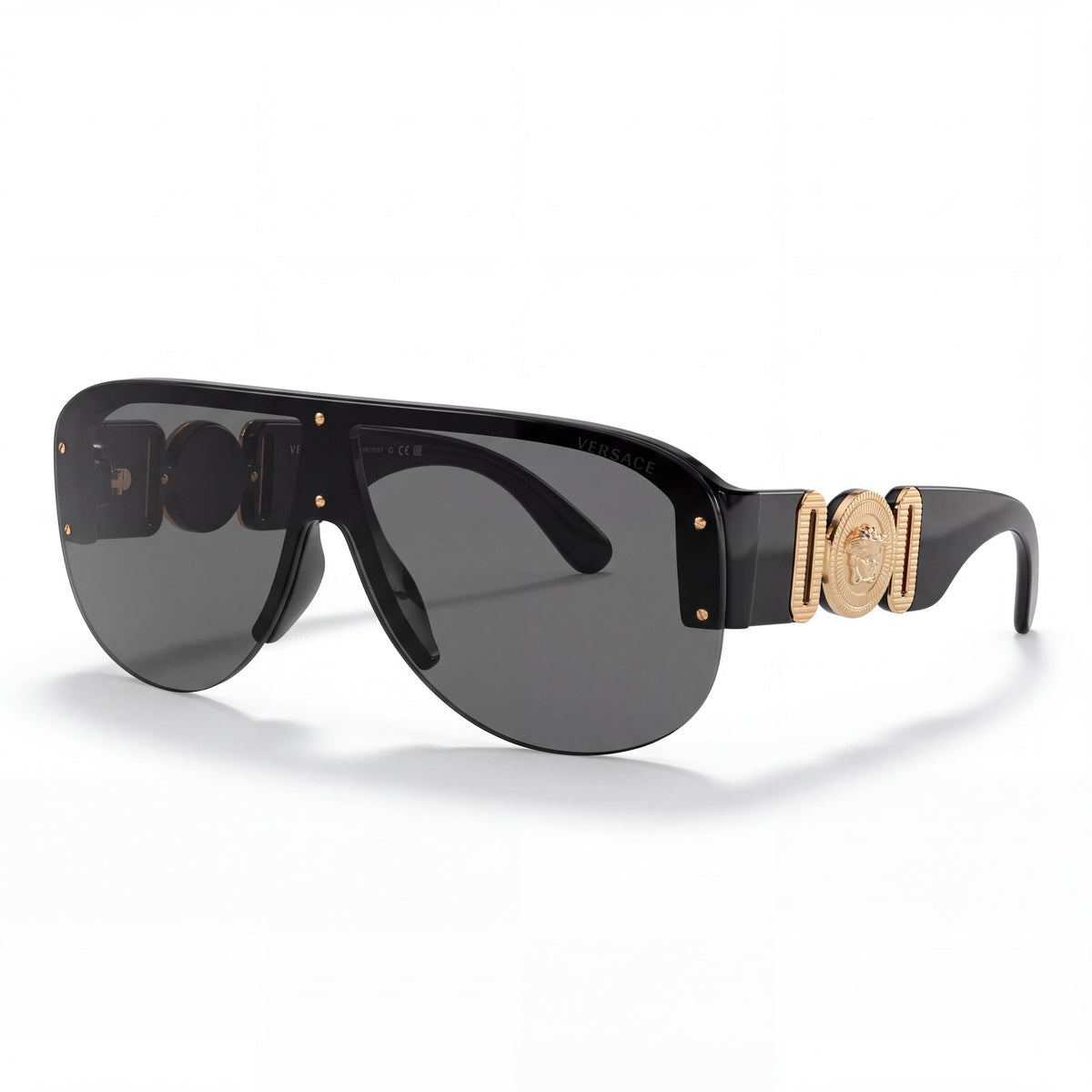 Versace VE4391 Men's Black Dark Grey Injected Frame Grey Lens UV Protection 48mm Sunglasses, Photo 1