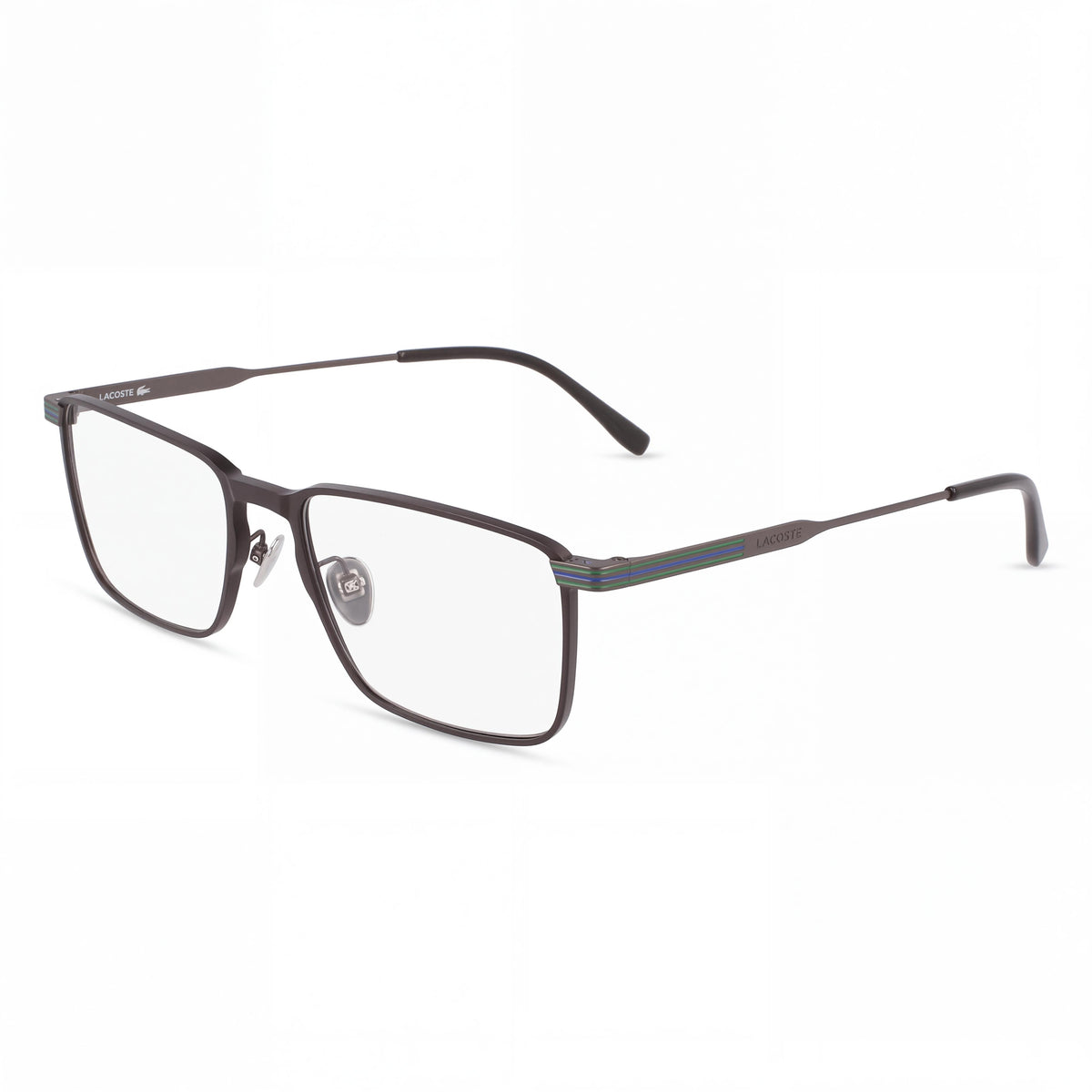 Lacoste Men's Casual Ophthalmic Eyeglasses, Matte Black Frame, Transparent Plastic Lenses, 54mm, Photo 1