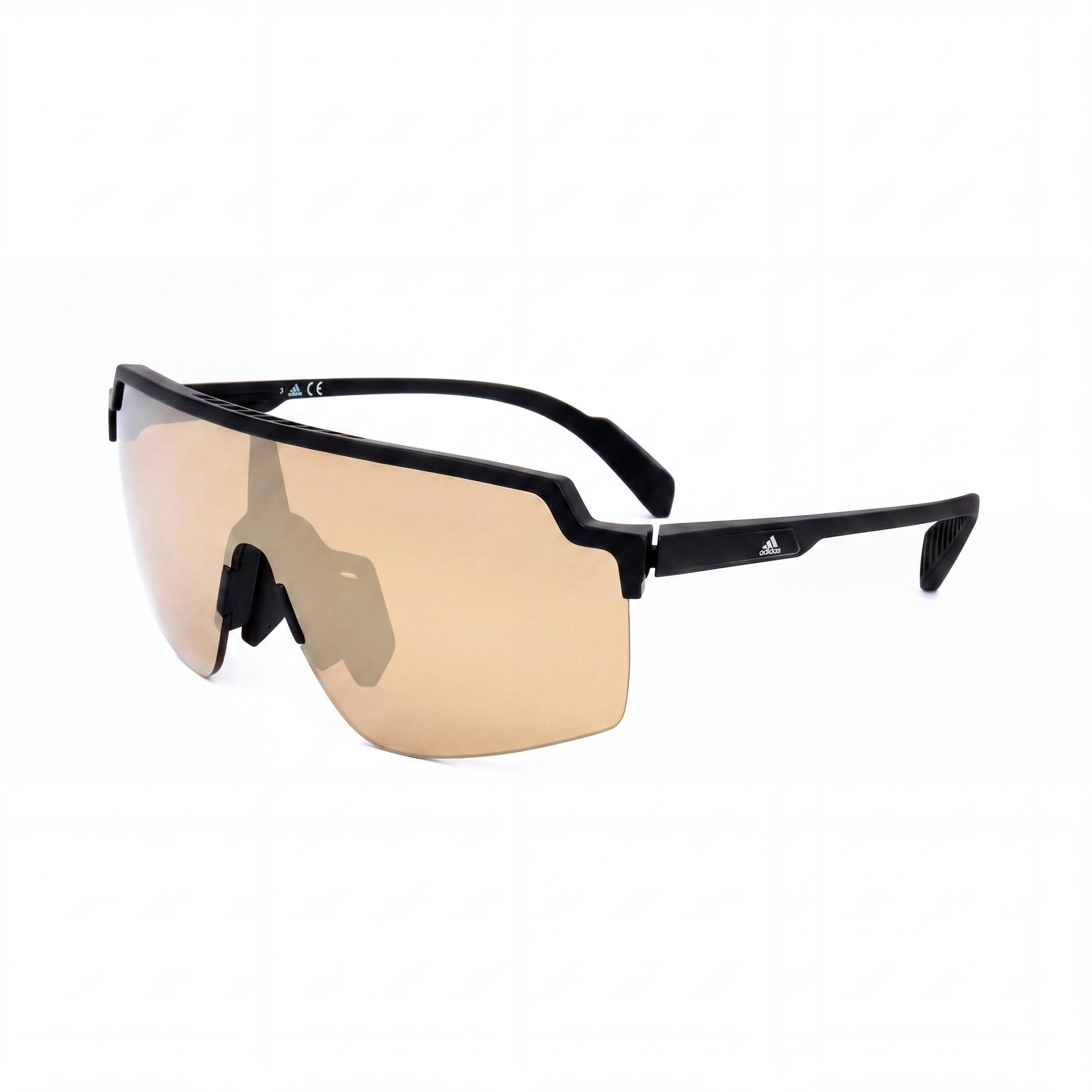 Gafas de sol Adidas SP001801G00 con montura de plástico negro y lentes de espejo marrones para hombre y mujer 59mm, Photo 1