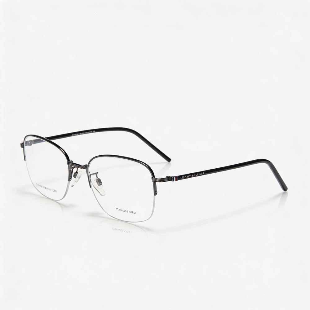 Tommy Hilfiger Men's Casual Sunglasses with Black Alloy Steel Frame and Black Polycarbonate Lenses 54mm