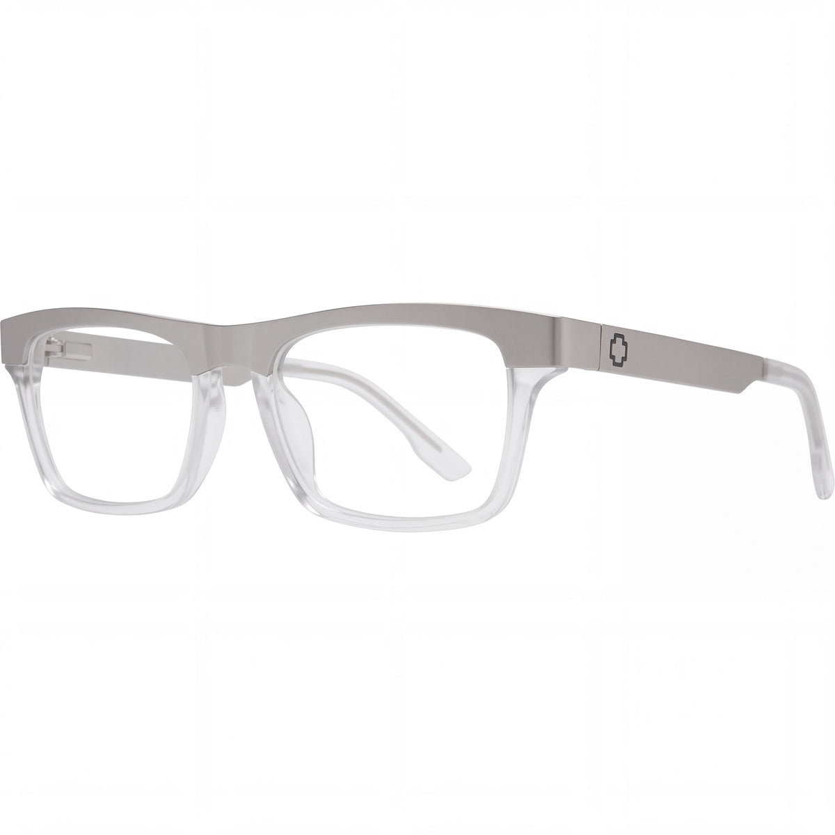 Spy 5700000000008 Zade 54 Matte Silver Matte Clear Non-Polarized Unisex Sunglasses, 142mm Temple Length, Photo 1