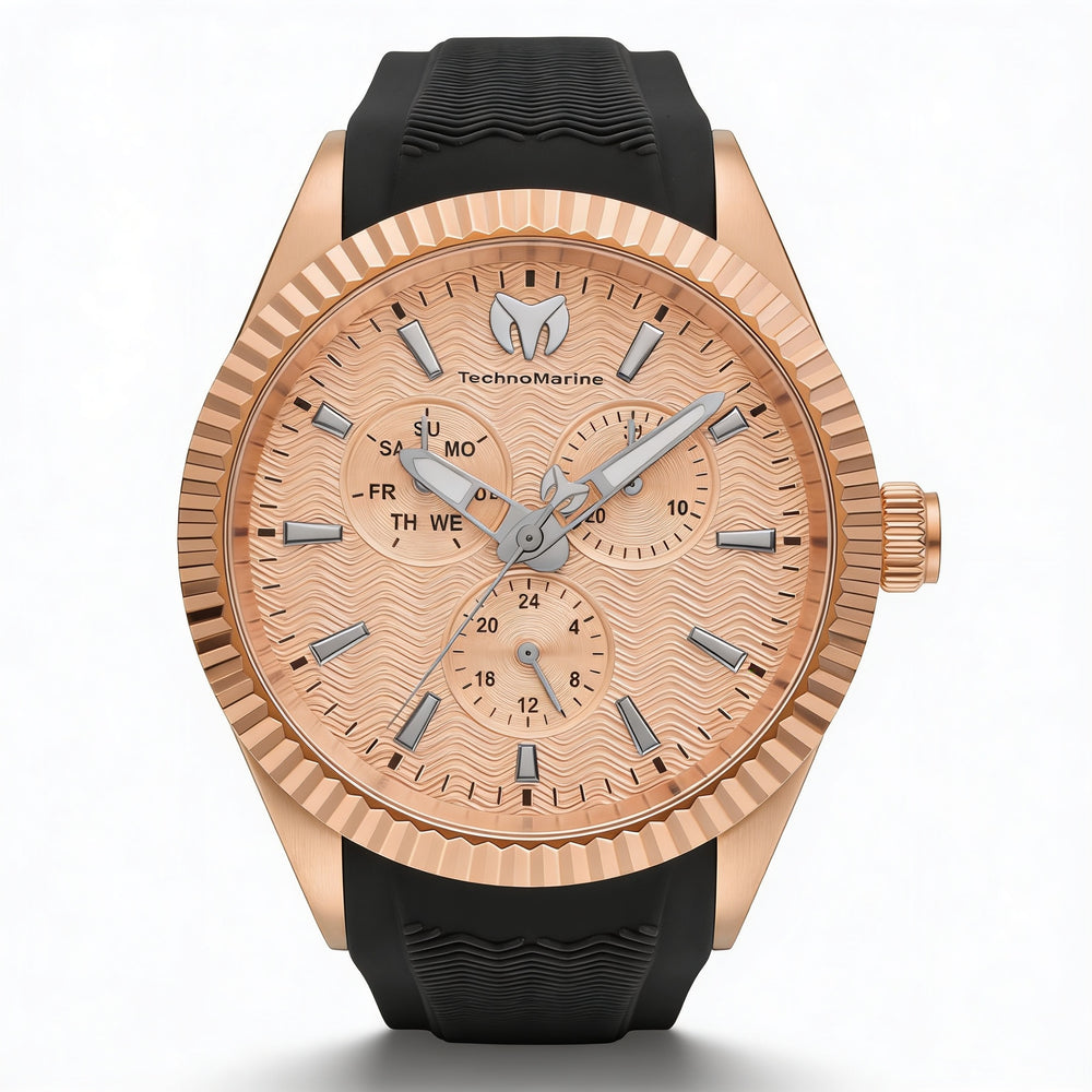 Reloj Technomarine Sea-Dream TM-719026 de cuarzo para hombre, de acero inoxidable negro, resistente al agua, brilla en la oscuridad, 42 mm