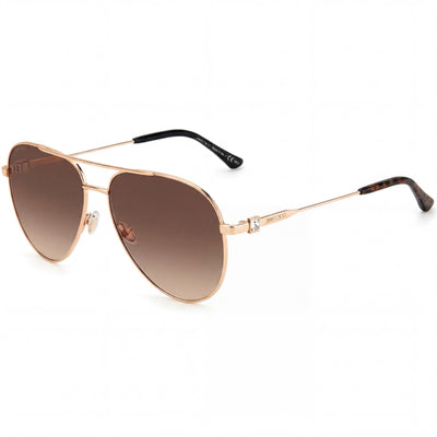 Jimmy Choo Classic Women's Stainless Steel Gold Copper UV Protection Sunglasses, Size 60mm