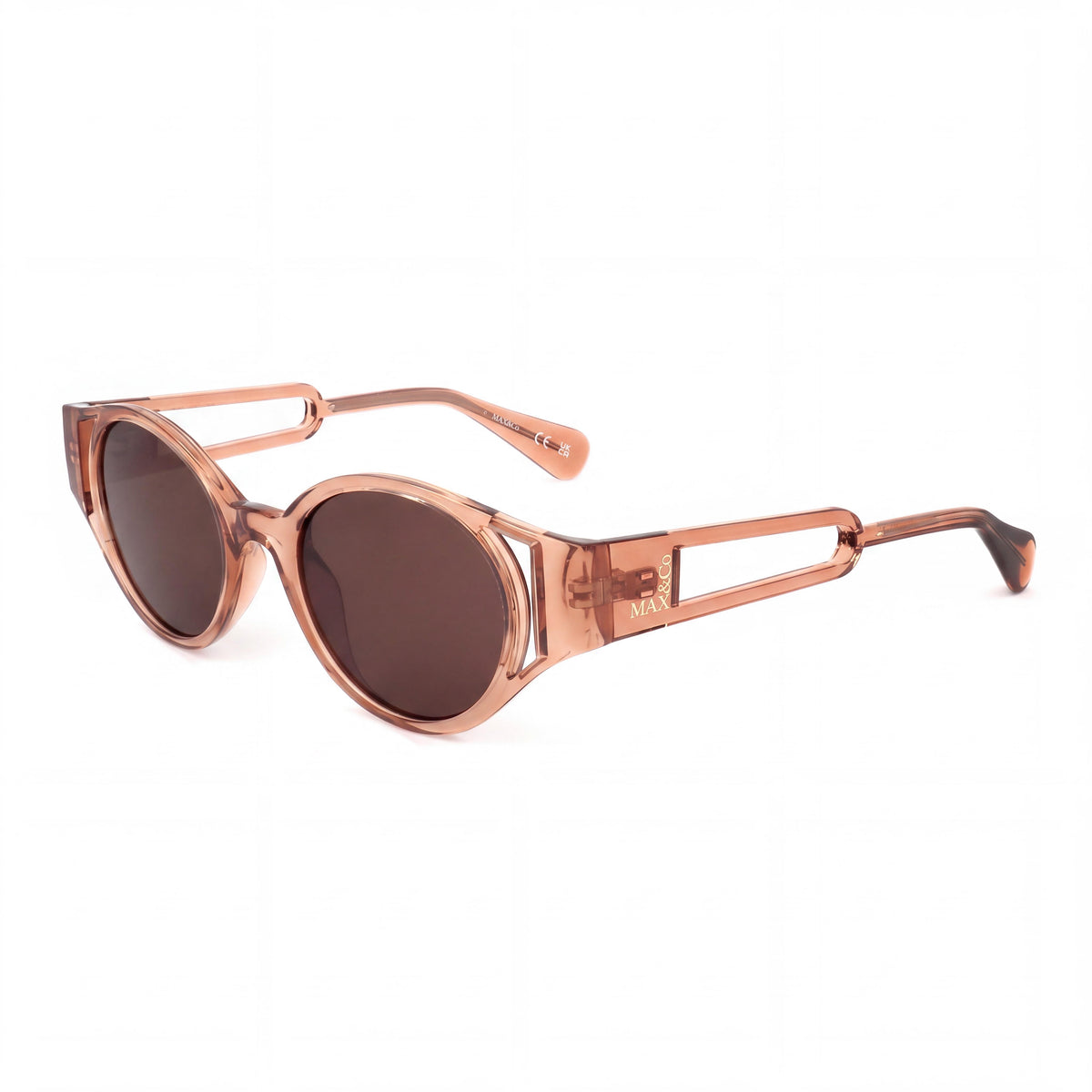 Max & Co. Casual Women's Sunglasses, Injected Light Brown Frame, Brown UV 400 Lenses, 48-20-140, Photo 1