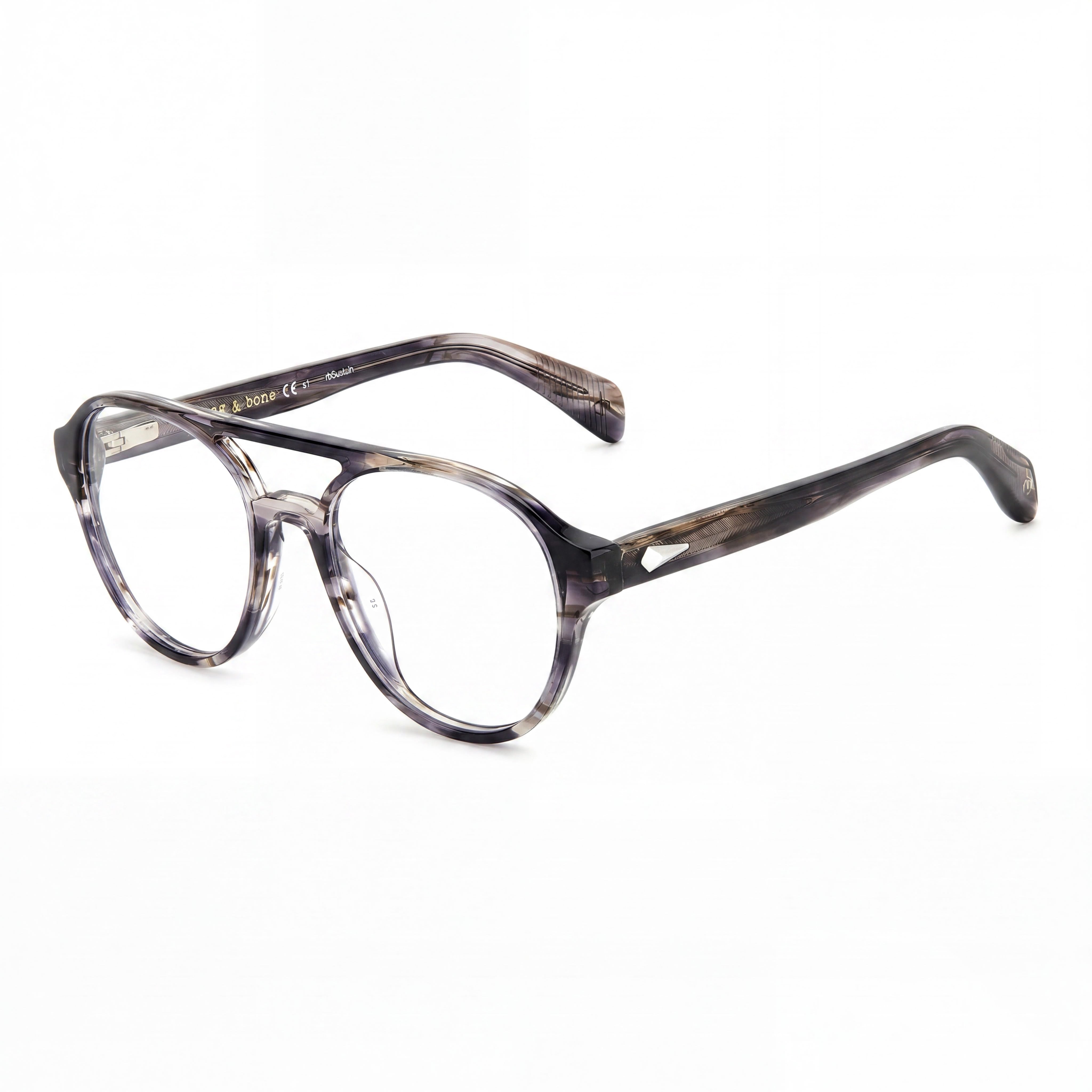 rag & bone Rnb7049/g Women's Grey Black Horn Acetate Frame Non-polarised Polycarbonate Lens 51mm Sunglasses, Photo 1