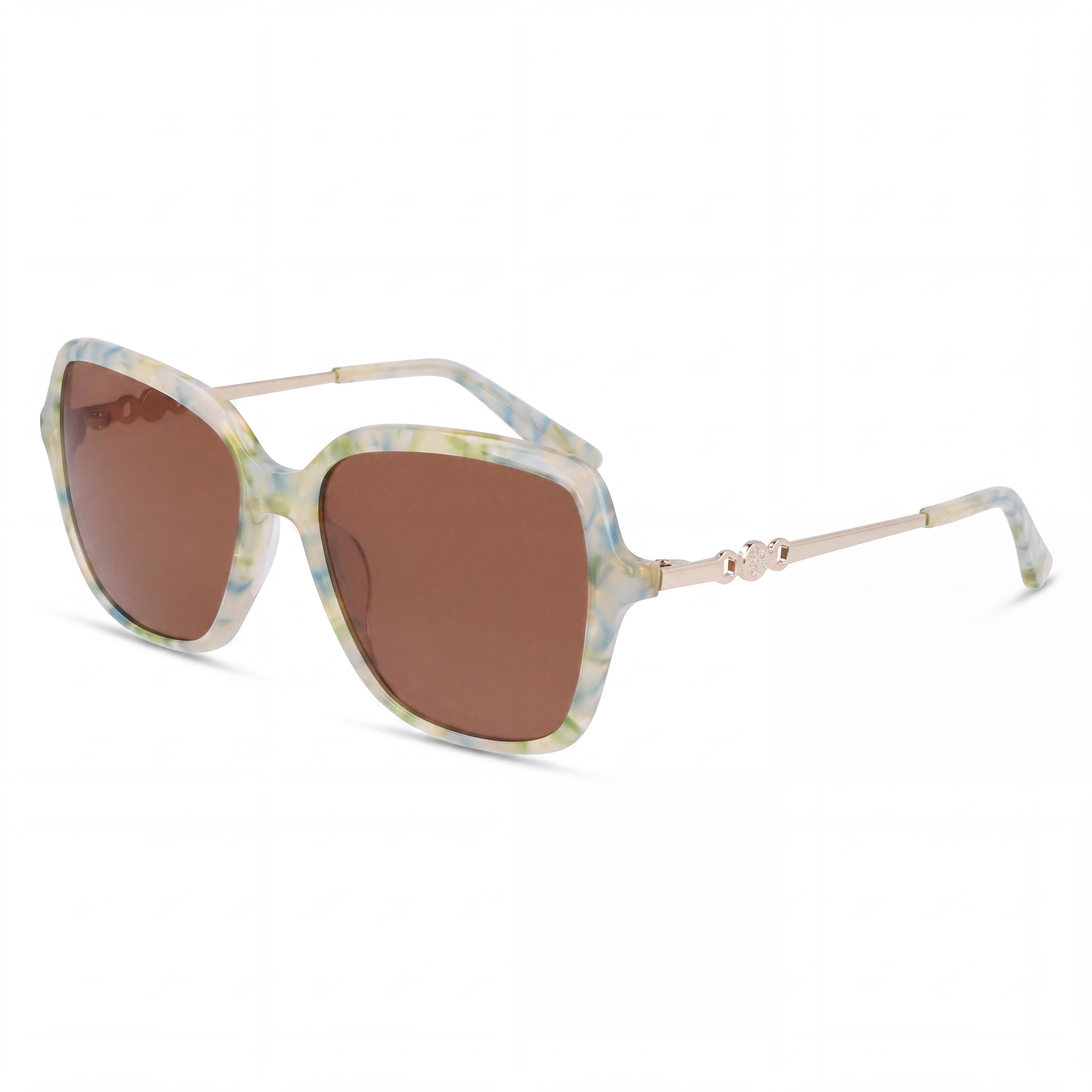 Anne Klein 7093 330 Women's Eyewear, Olive Marble Acetate Frame, Multicolor Polycarbonate Lenses, 56mm Lens Width, Photo 1