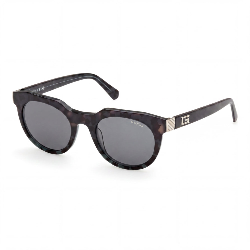 GUESS Gafas de sol casuales unisex con protección UV de acetato, montura verde oscuro havana, lentes havana 49-21-145