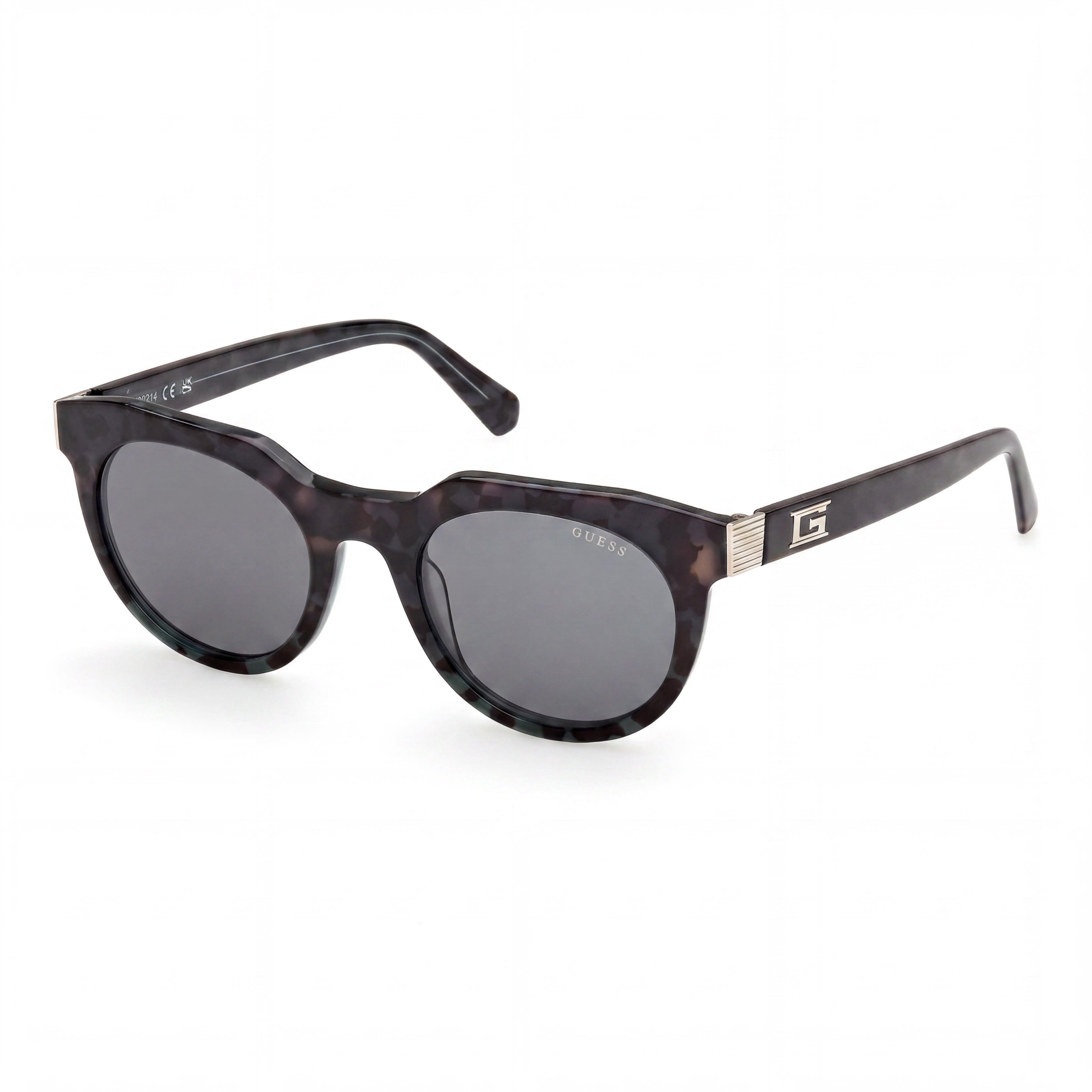 GUESS Casual Unisex UV Protection Acetate Sunglasses Dark Green Avana Frame Avana Lens 49-21-145, Photo 1