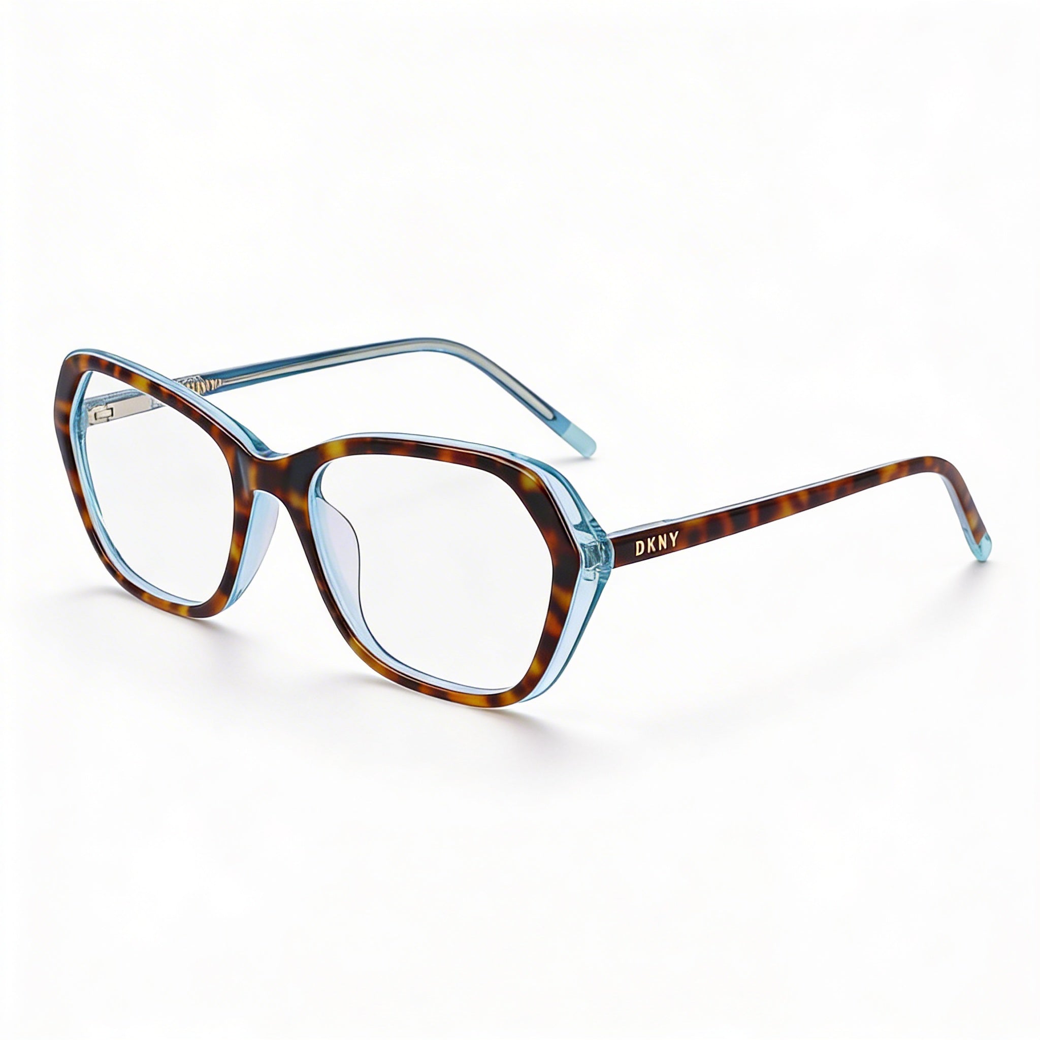 DKNY DK5047 Unisex Metal Frame Eyewear with Polycarbonate Lenses in Tortoise Blue, 52mm, Photo 1