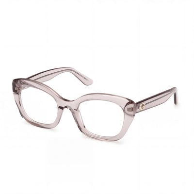 Guess Gu50225 Women's Shiny Grey Plastic Eyewear with Transparent Non- Polycarbonate Lenses, 51mm Lens Width
