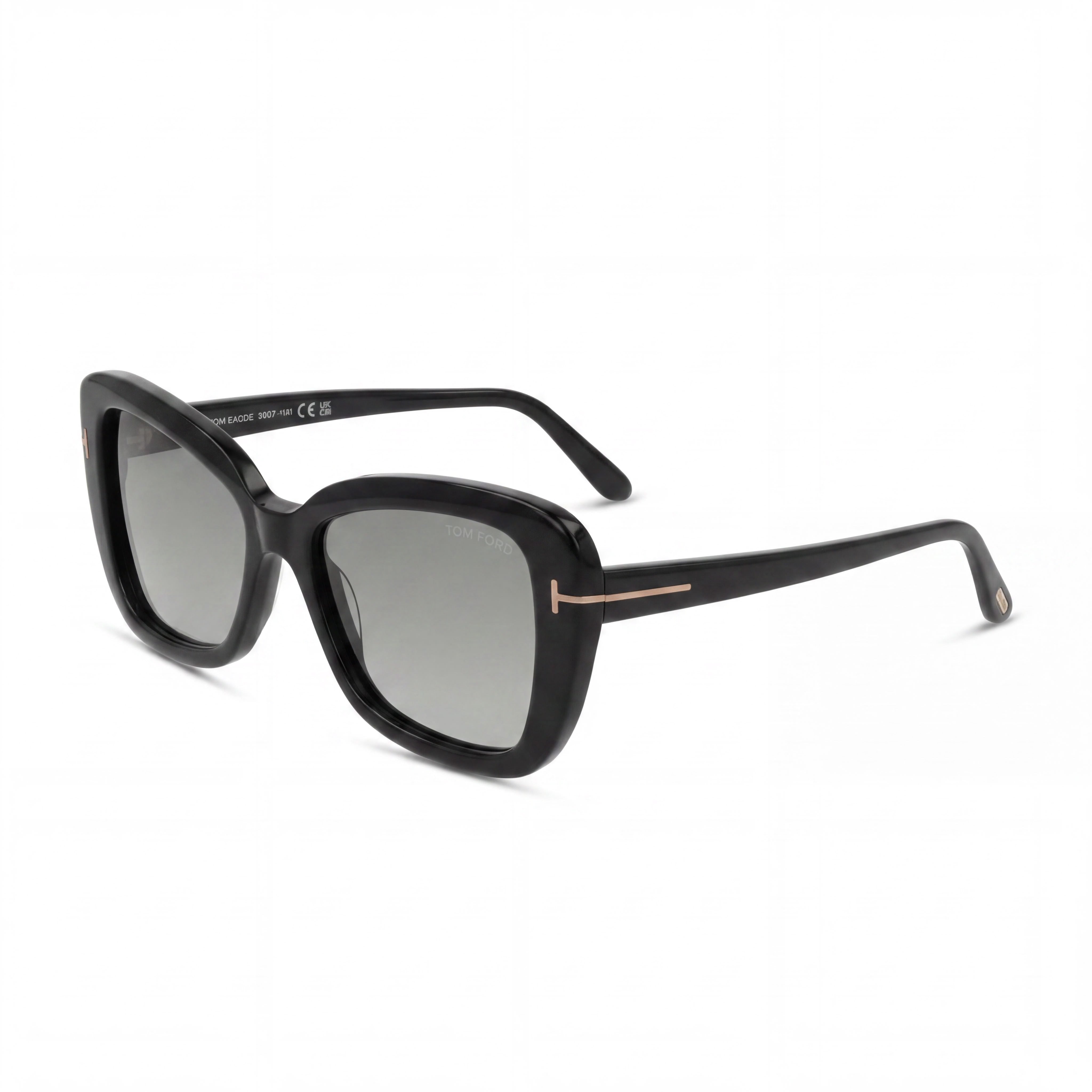 Gafas de sol clásicas de policarbonato negro brillante para mujer Tom Ford Maeve FT1008 Lentes degradadas ahumadas 100% protección UV 55 mm, Photo 1