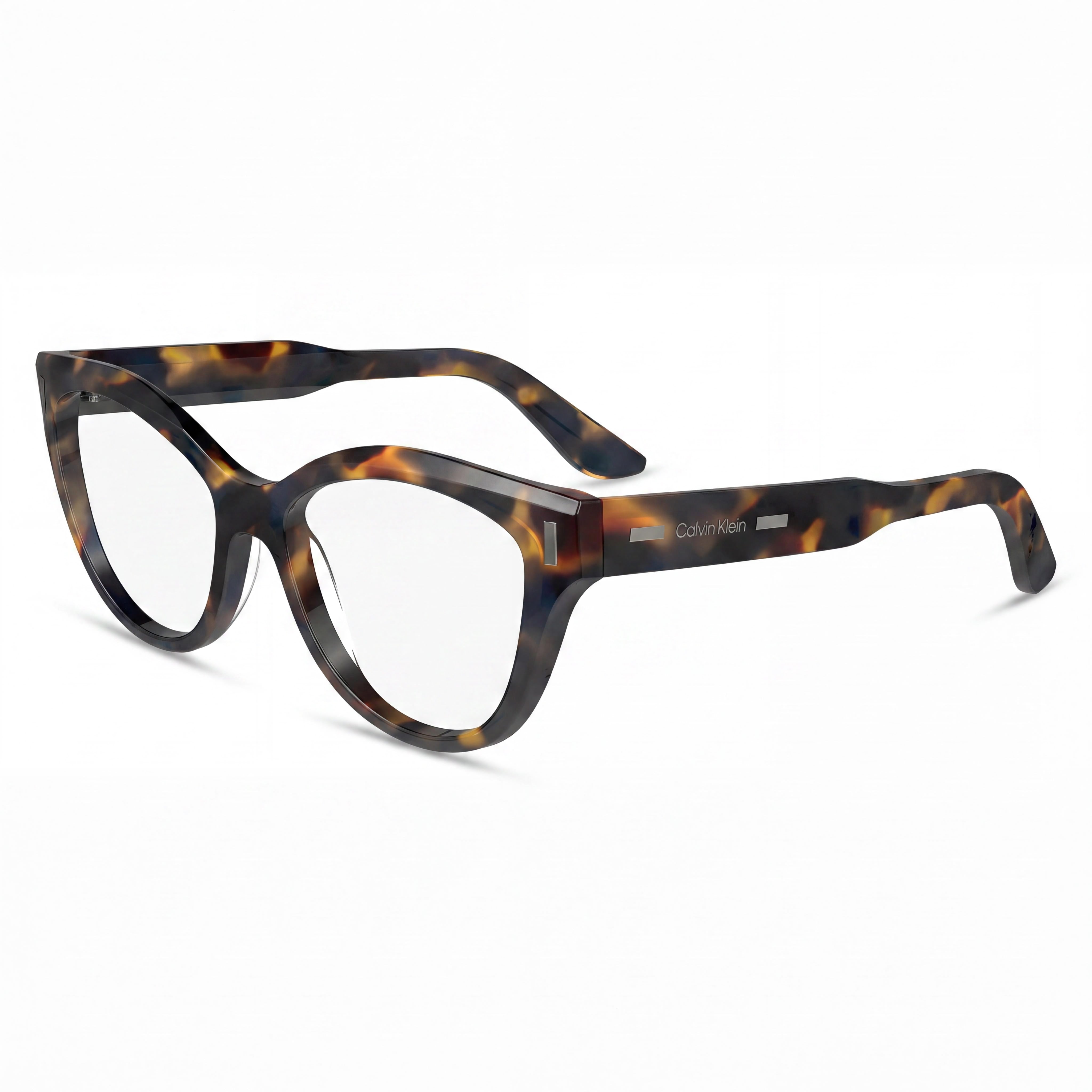 Gafas de sol unisex modernas Calvin Klein con montura de acetato azul Habana y protección UV de 53 mm, Photo 1