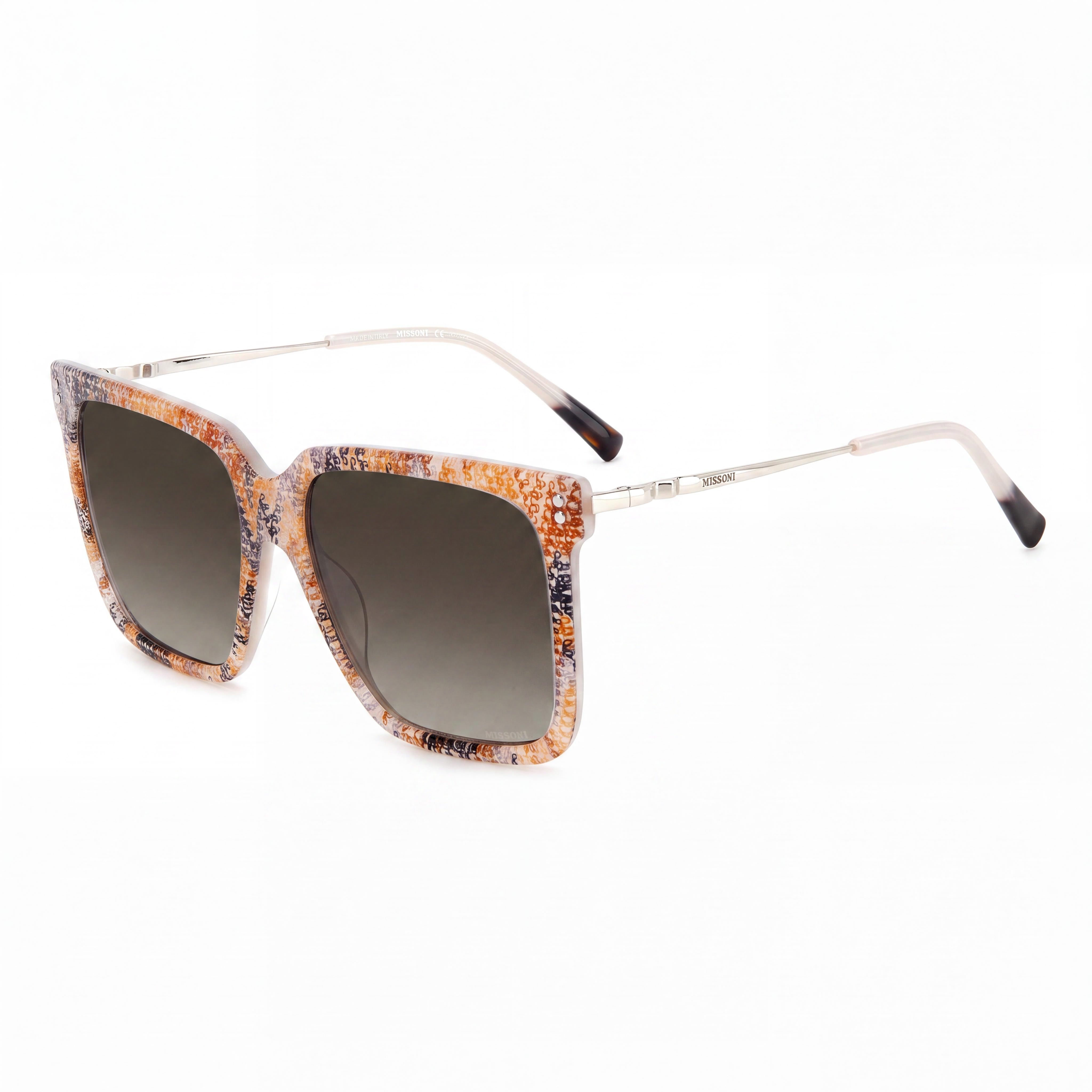 Missoni Mis 0107/S Gafas de Sol de Acetato para Mujer Beige con Patrón Marrón Degradado Lentes Degradadas 57mm, Photo 1