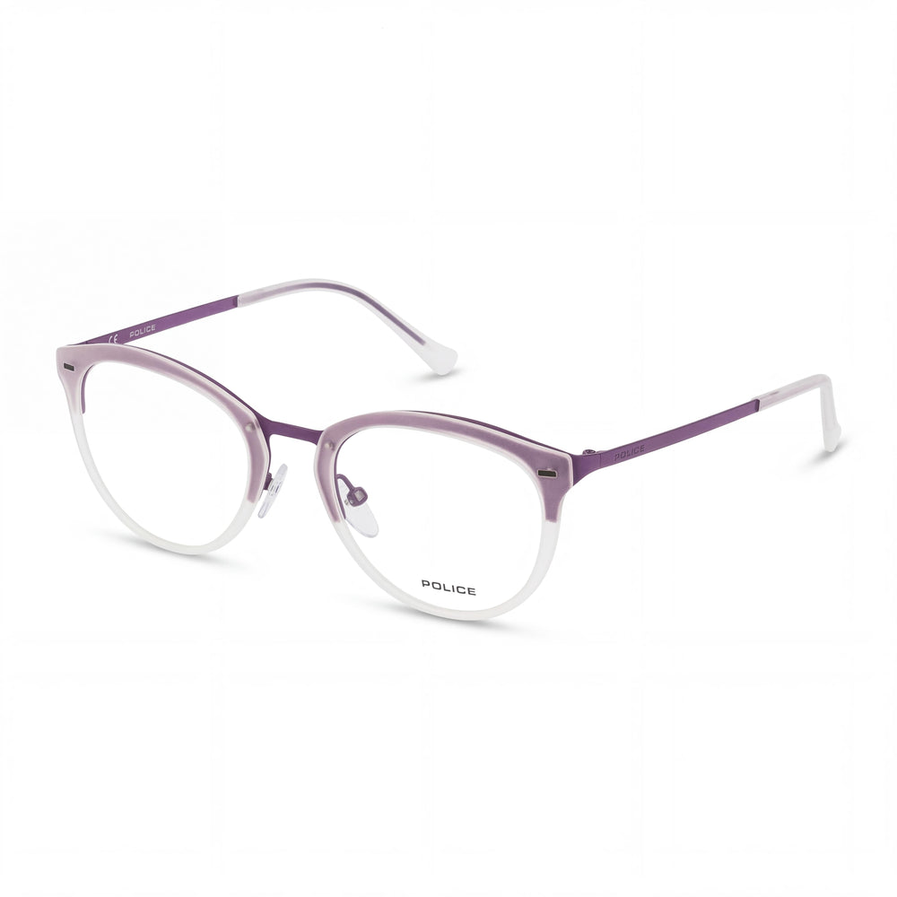 Police Modern Unisex Eyewear, Metal Injected Frame in Shiny Lilac Pastels, 50mm non- Lenses