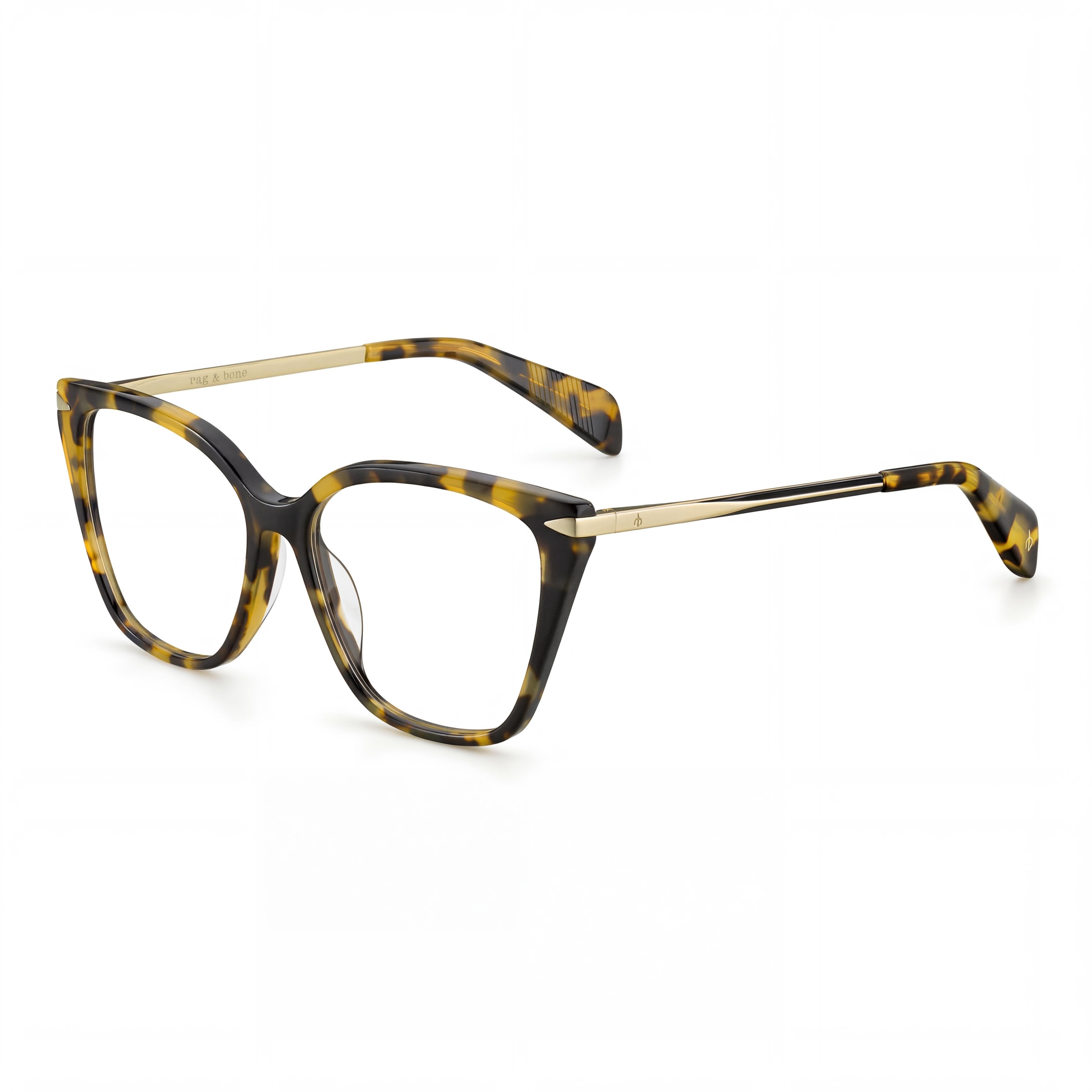 Montura de gafas Rag & Bone Rnb3005, fabricadas en plástico de color Marrón Habana Dorado, con un ancho de lente de 53 mm, Photo 1