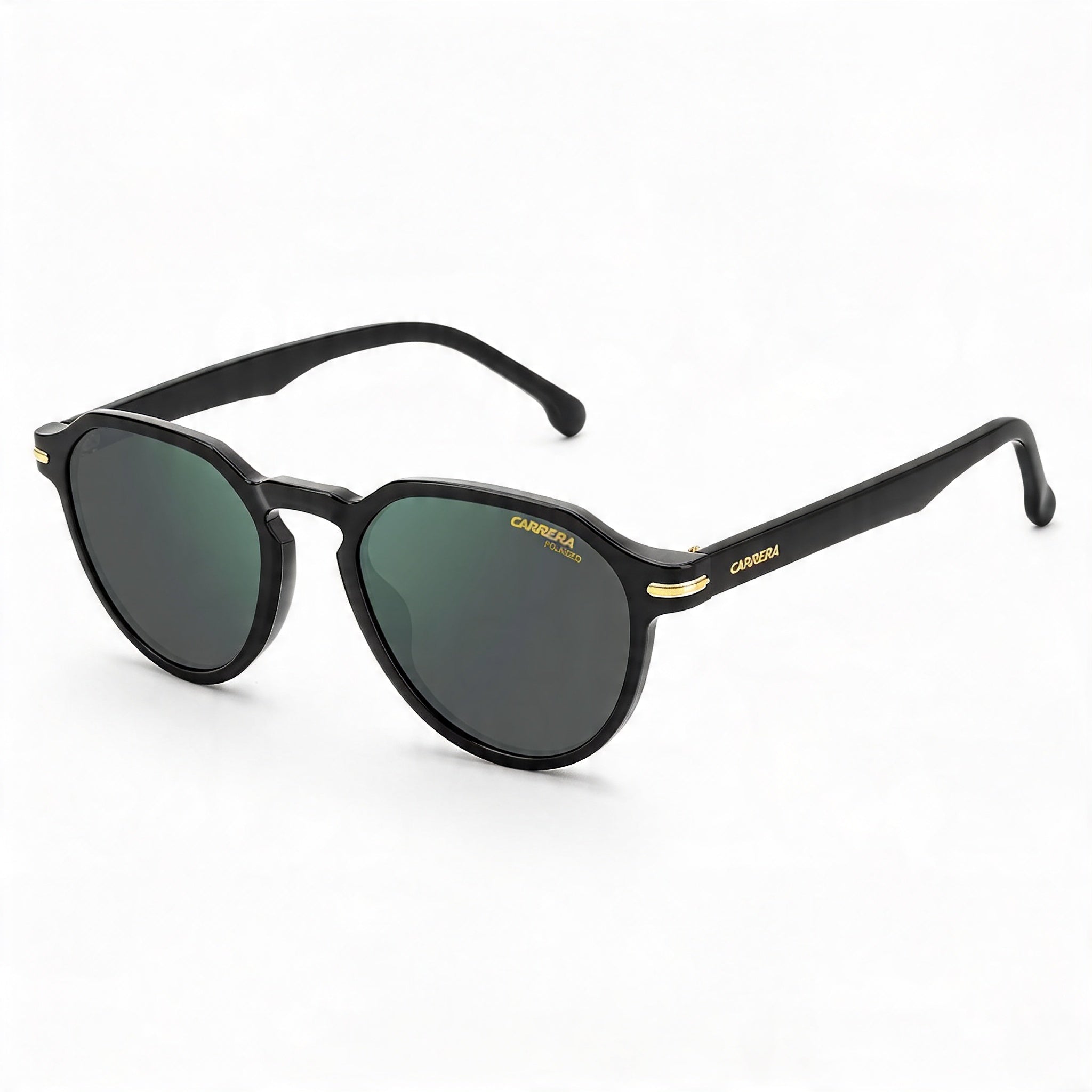 Carrera Carrera 314/S Gafas de sol polarizadas unisex de poliamida negra y verde Lentes verdes grises 100% protección UV 50mm, Photo 1
