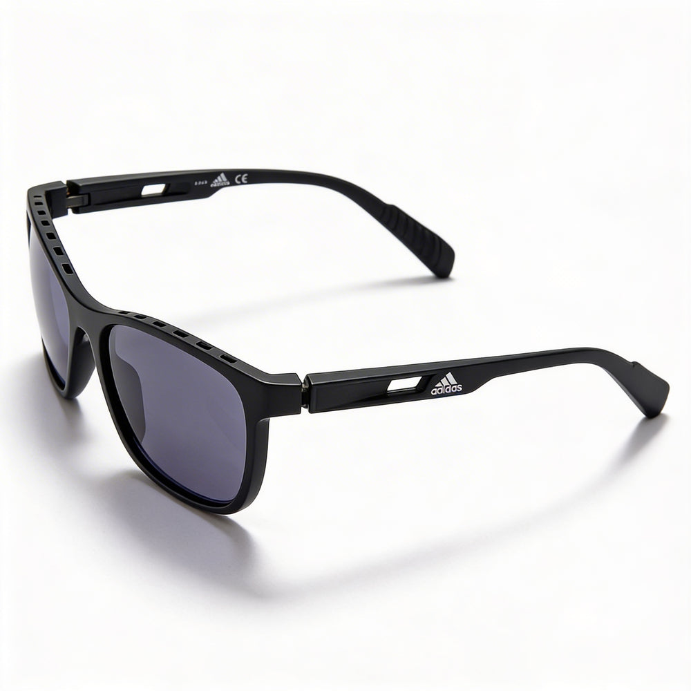 adidas Contemporary Men's Matte Black Plastic Frame Smoke Polycarbonate UV Protection Sunglasses 62mm