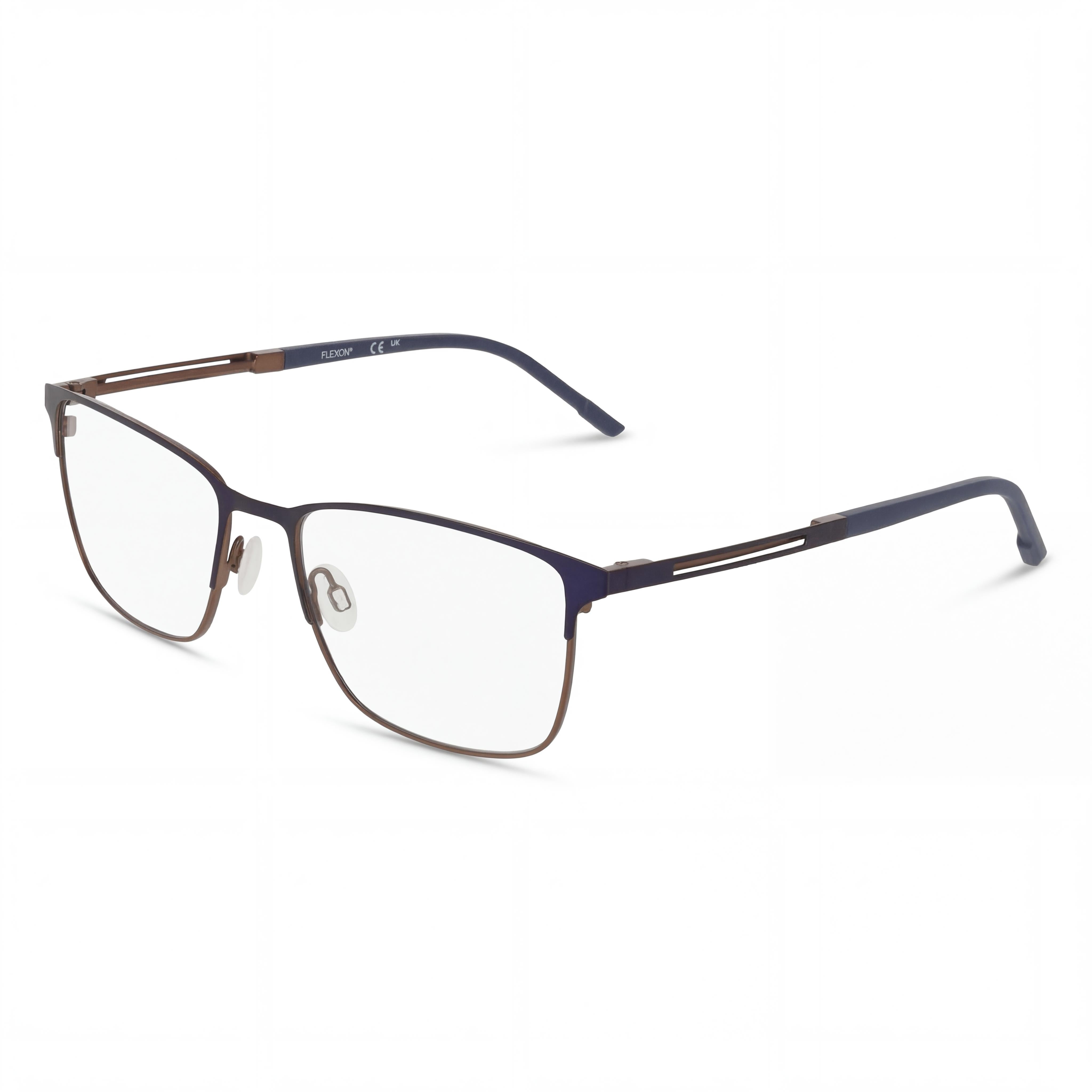 Flexon E1160 Unisex Acetate Eyeglasses with Matte Navy Blue Frame Color and 57mm Lens Width, Photo 1