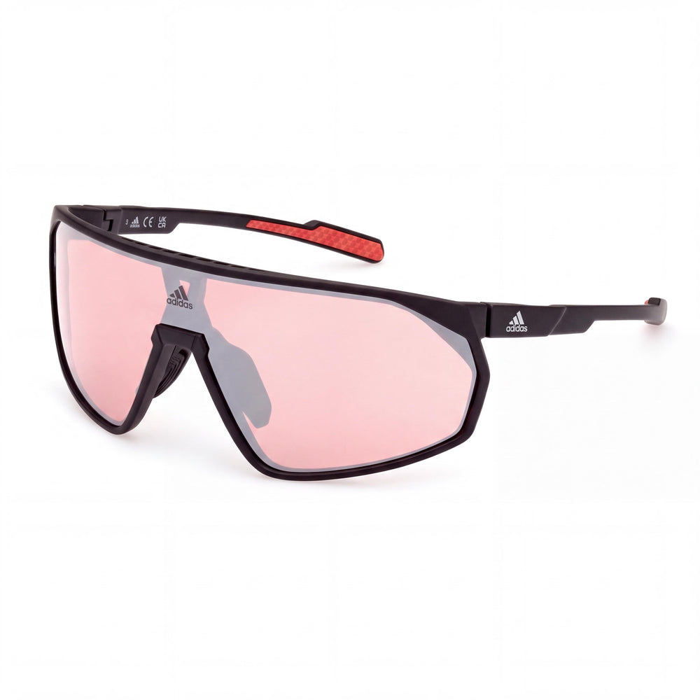 adidas SP00740 Men's INJECTED Frame Sunglasses in Matte Black with UV Protection, Temple 125mm
