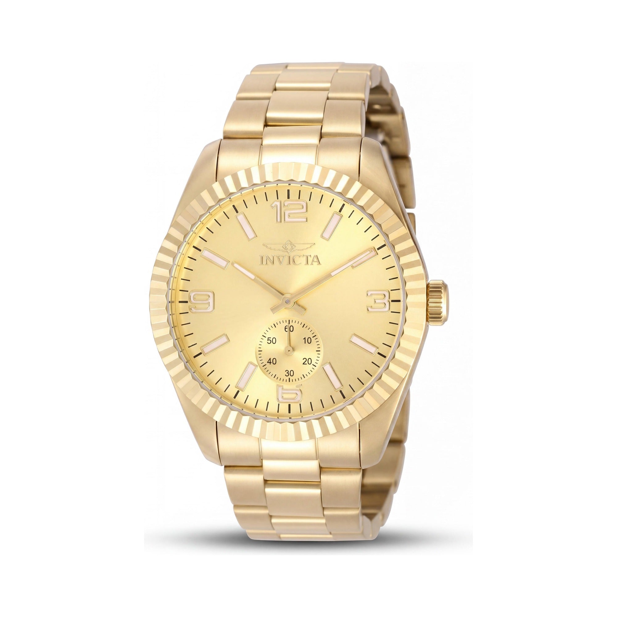 Reloj de cuarzo unisex Invicta Specialty 49391, esfera dorada, brazalete de acero inoxidable, caja de 43 mm, Photo 1