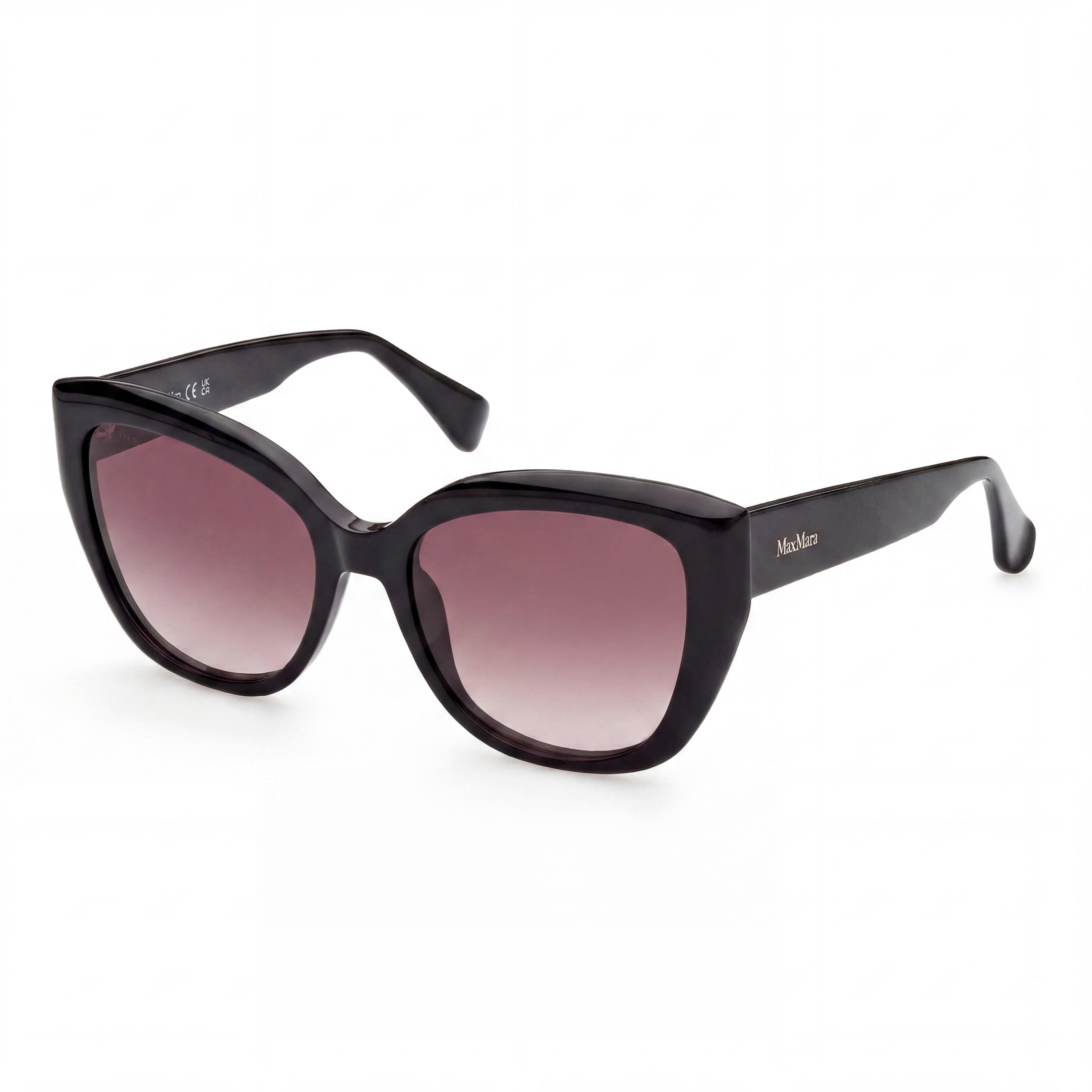 MaxMara MM0040 Women's Casual Shiny Black Plastic Non-Polarized UV Protection Sunglasses 54mm, Photo 1