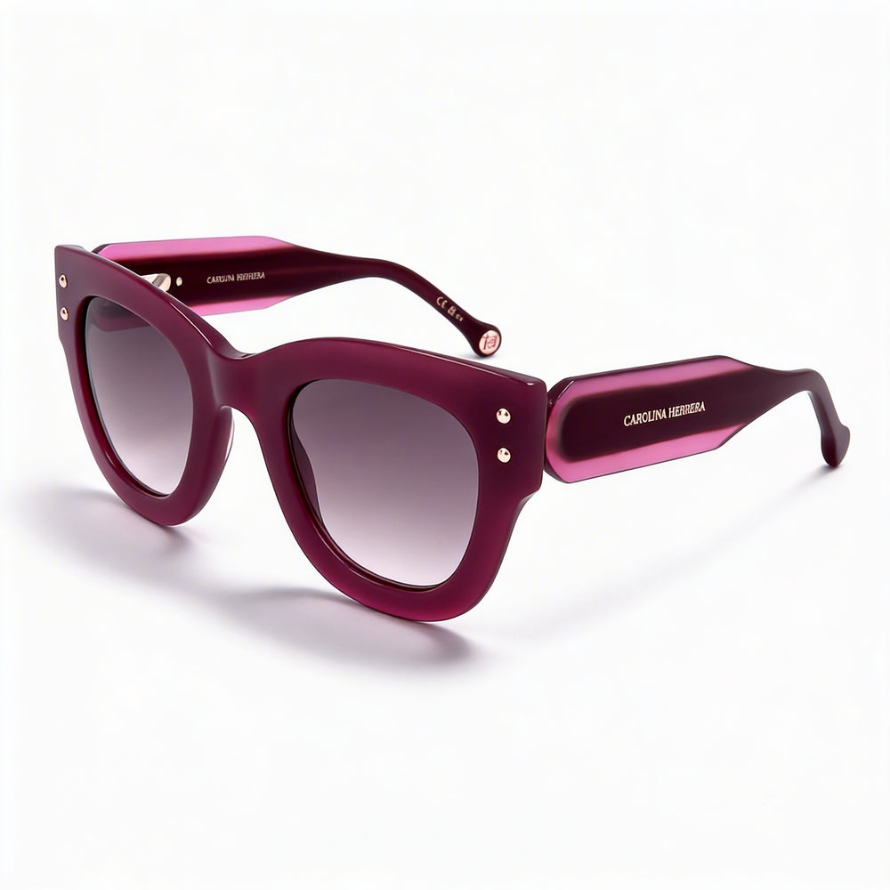 Carolina Herrera HER 0222/S Women's Casual Sunglasses with Cyclamen Ecological Oil Frame and Grey Doubleshade Lenses 47/26/145