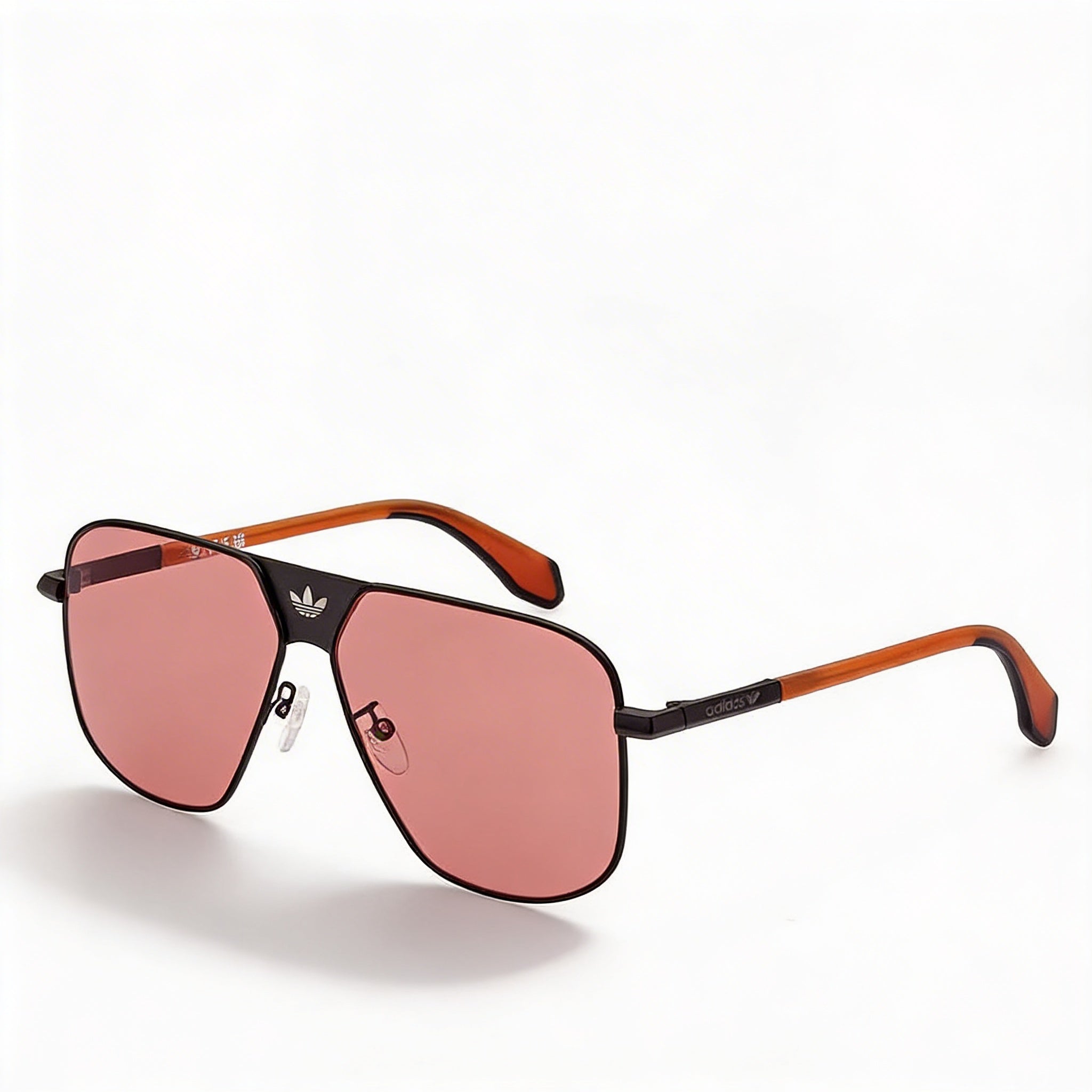 Adidas Or0091 Men's Matte Black Red Plastic Frame Sunglasses with roviex UV Protection Lenses 60mm, Photo 1