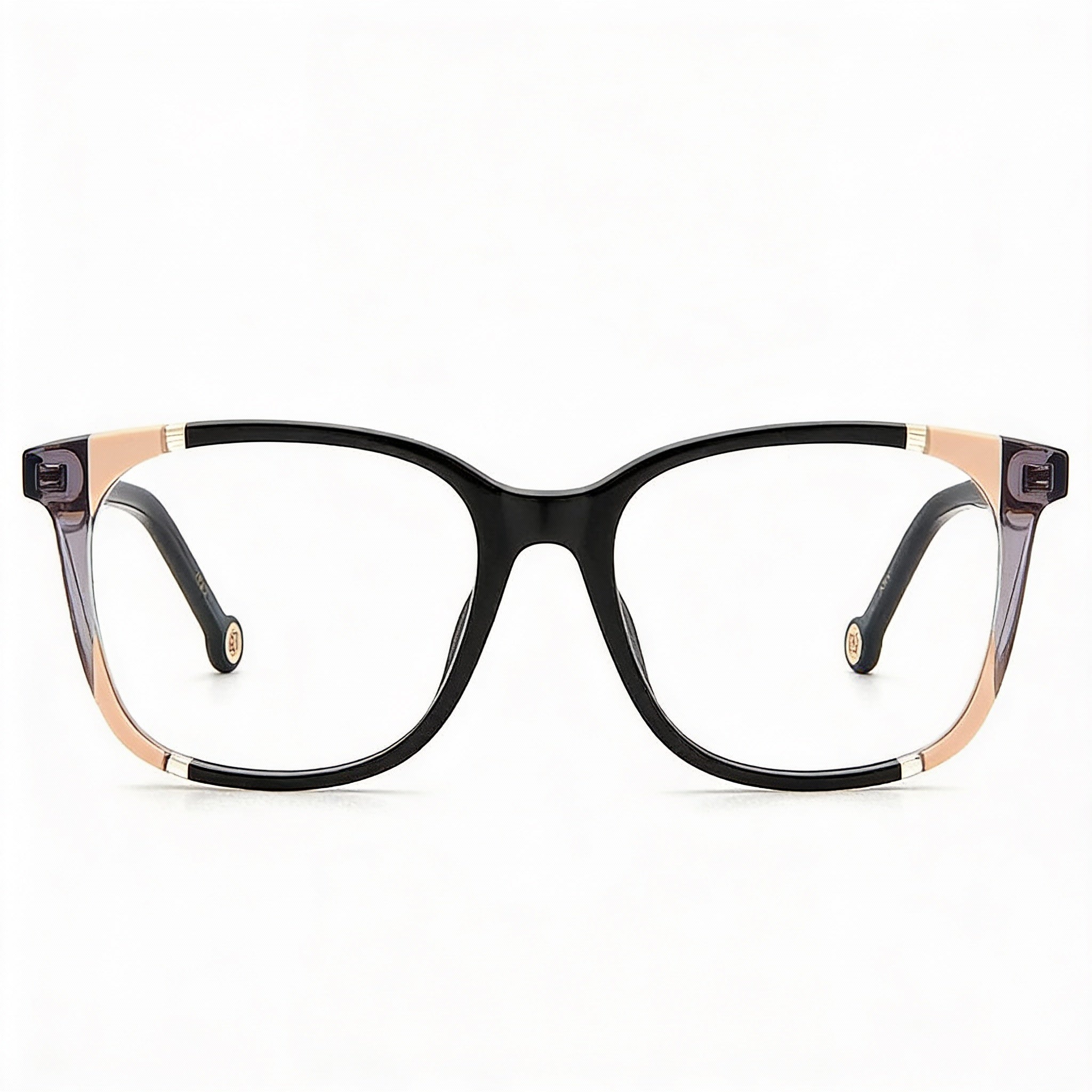 Monturas de gafas Carolina Herrera Modern para mujer, de acetato, color negro nude y policarbonato, talla 52-17-145, Photo 2