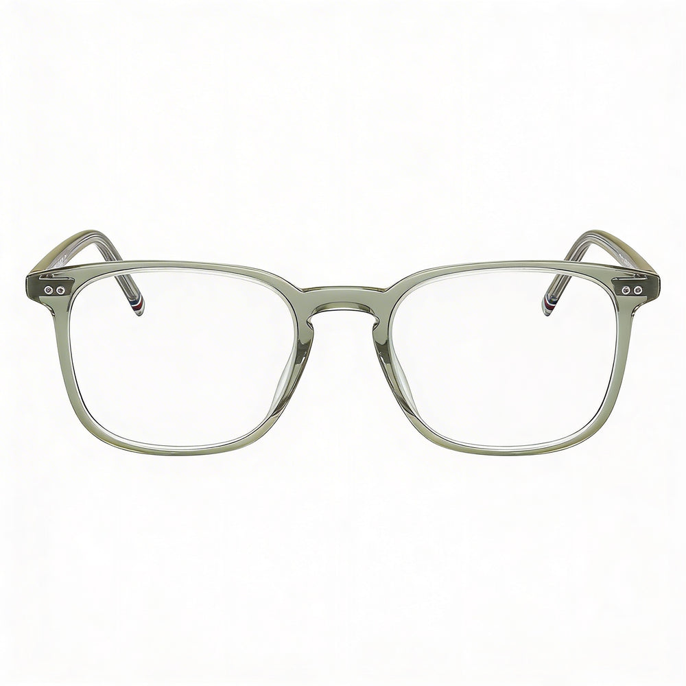 Gafas Tommy Hilfiger Modern para hombre, cuadradas, transparentes, de acetato verde salvia, 51 mm