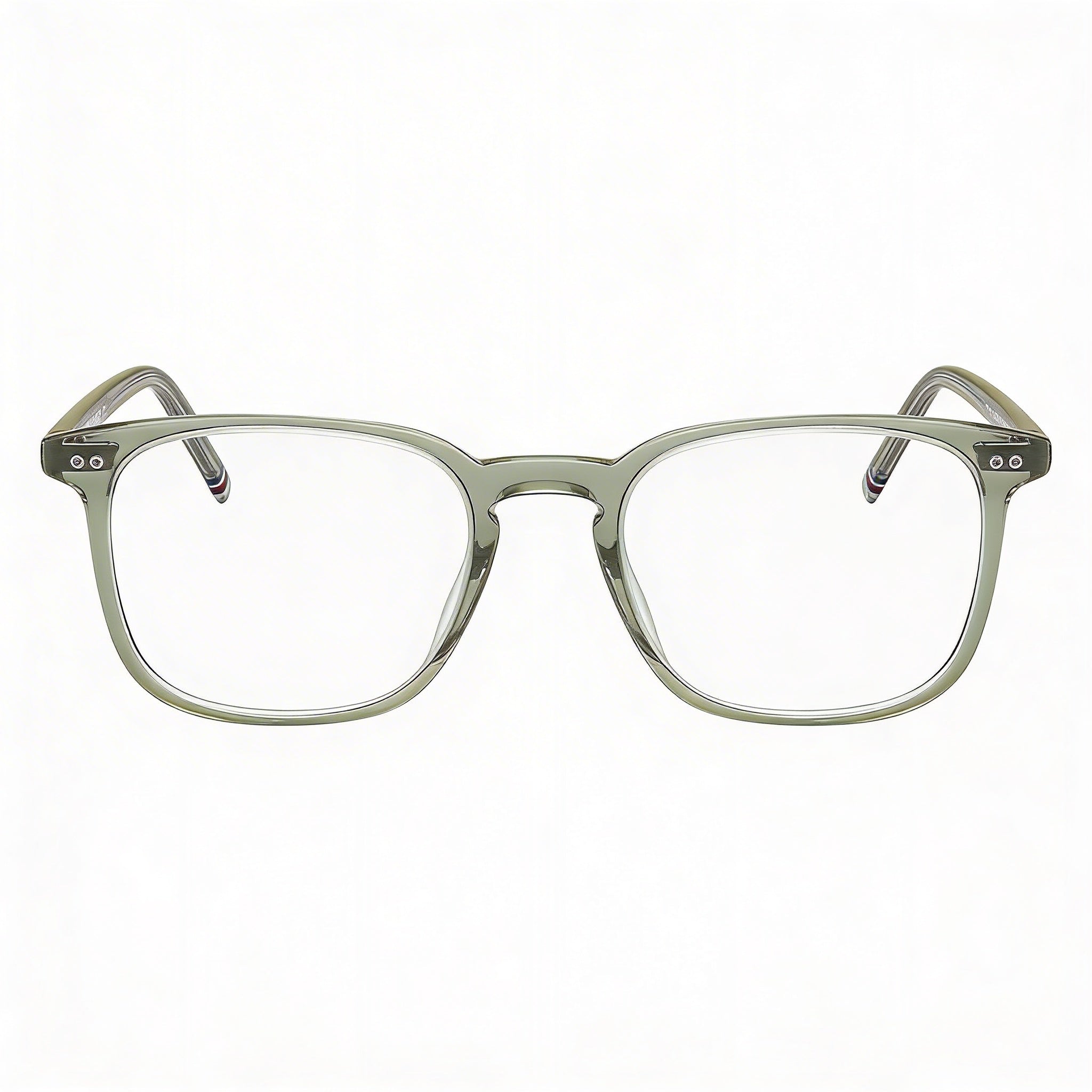 Tommy Hilfiger Modern Men's Square Transparent Sage Green Acetate Eyeglasses 51mm, Photo 2