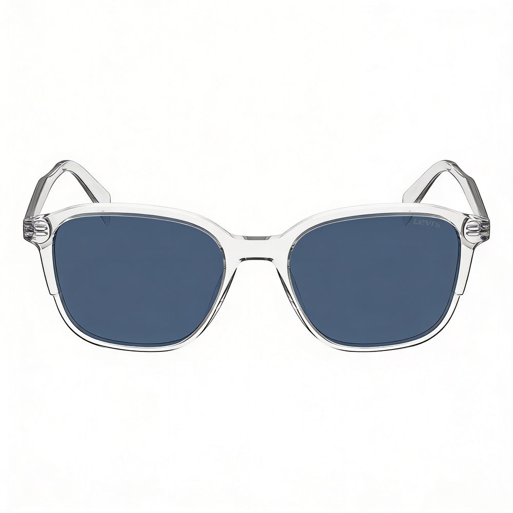 Gafas unisex Levi's Timeless, montura de poliamida ecológica azul cristal, lentes de policarbonato cristal, talla 53-18-145