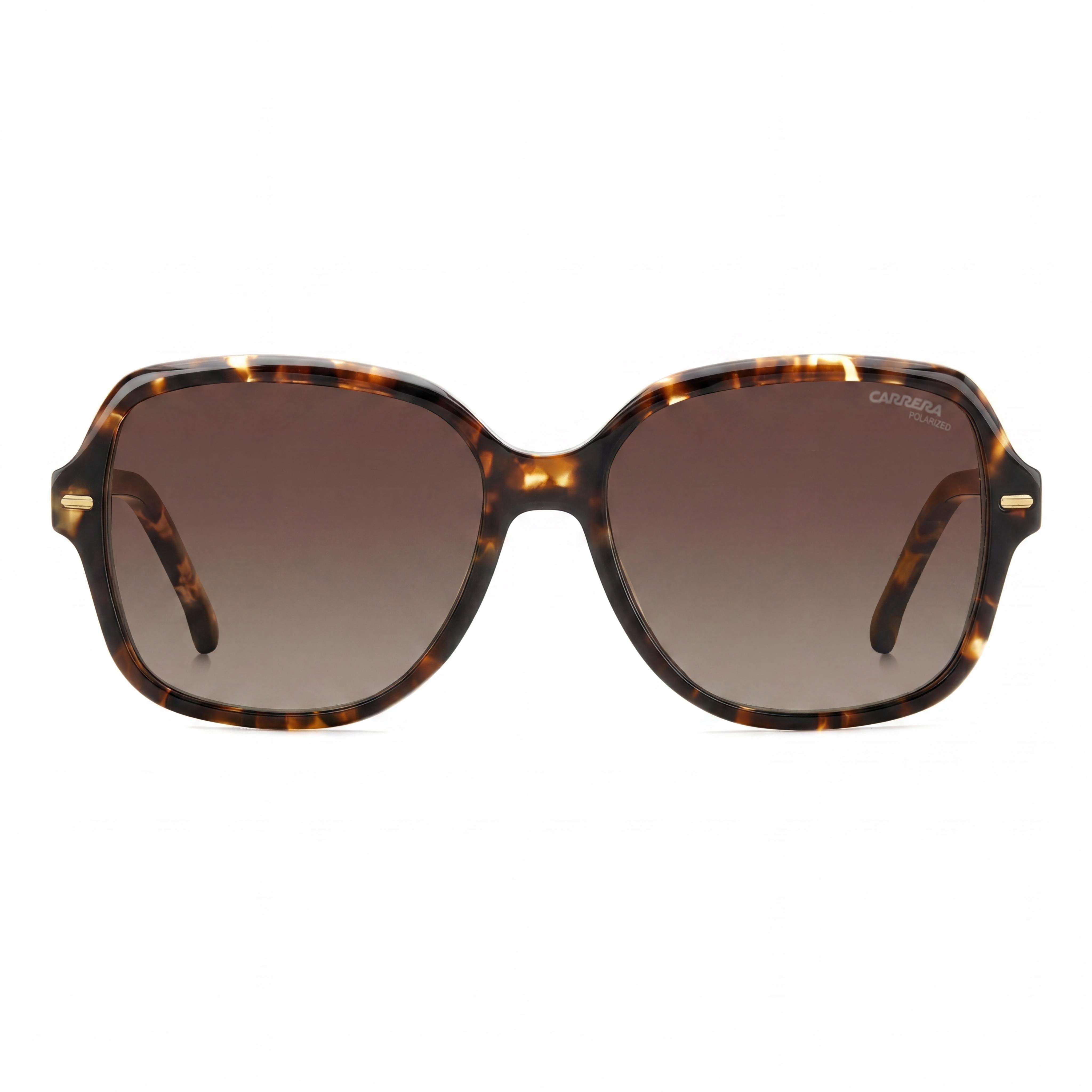 Gafas de sol polarizadas Carrera Classic para mujer, protección UV, de plástico marrón habana, con cristales marrones degradados de 55 mm, Photo 2