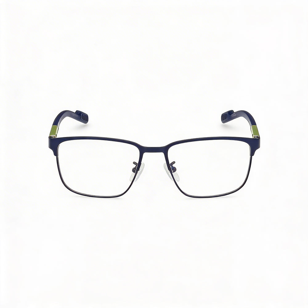 Adidas navigator Men's Matte Blue Metal Eyeglasses with Clear Demo Lenses, Prescription Ready, 52-16-145